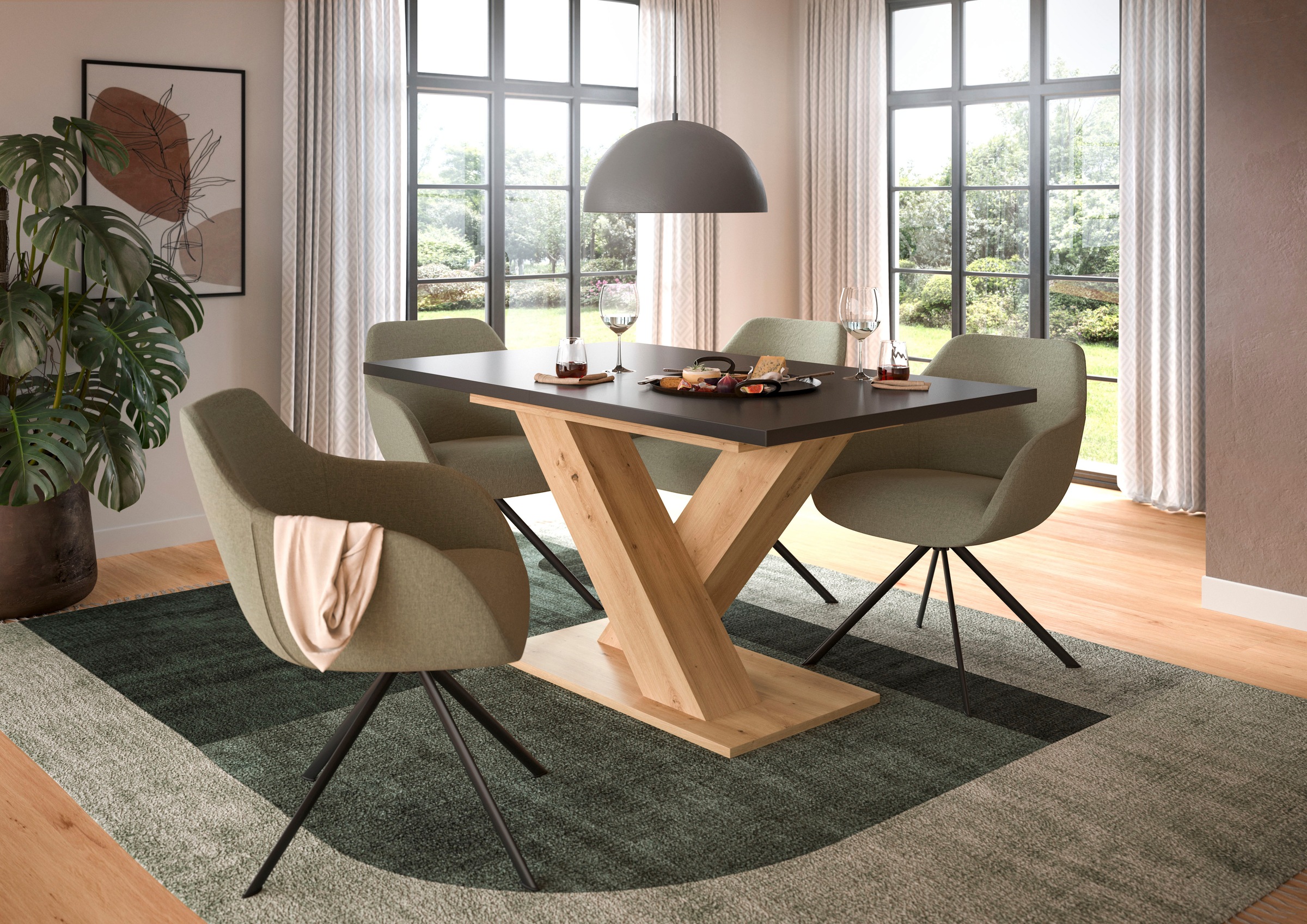 INOSIGN Esstisch "Motus, ausziehbar 150 -190 cm, inklusive 40 cm Einlegepla günstig online kaufen