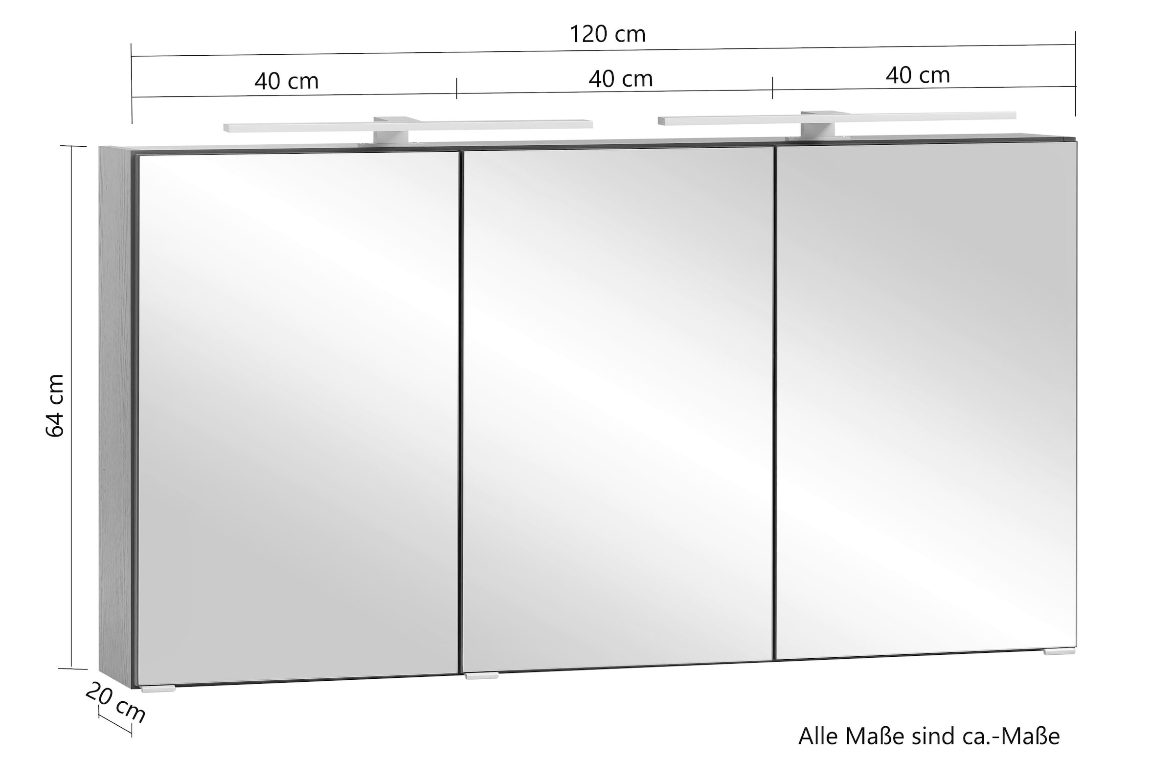 welltime Badmöbel-Set »Lienz«, (2 St., Spiegelschrank und Waschtisch)