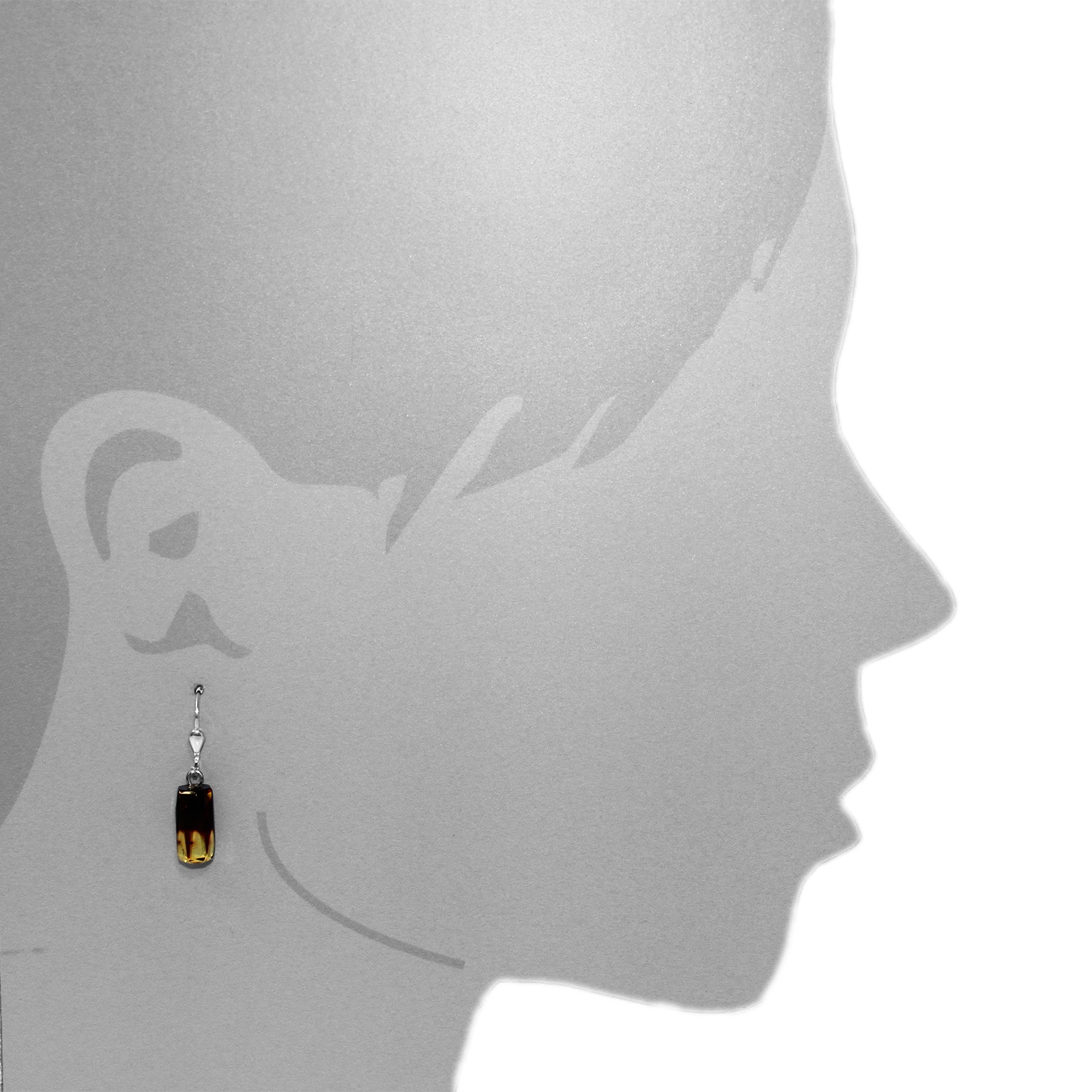 OSTSEE-SCHMUCK Paar Ohrhänger »- Klassisch 7 x 12 mm - Silber 925/000 - Bernstein«