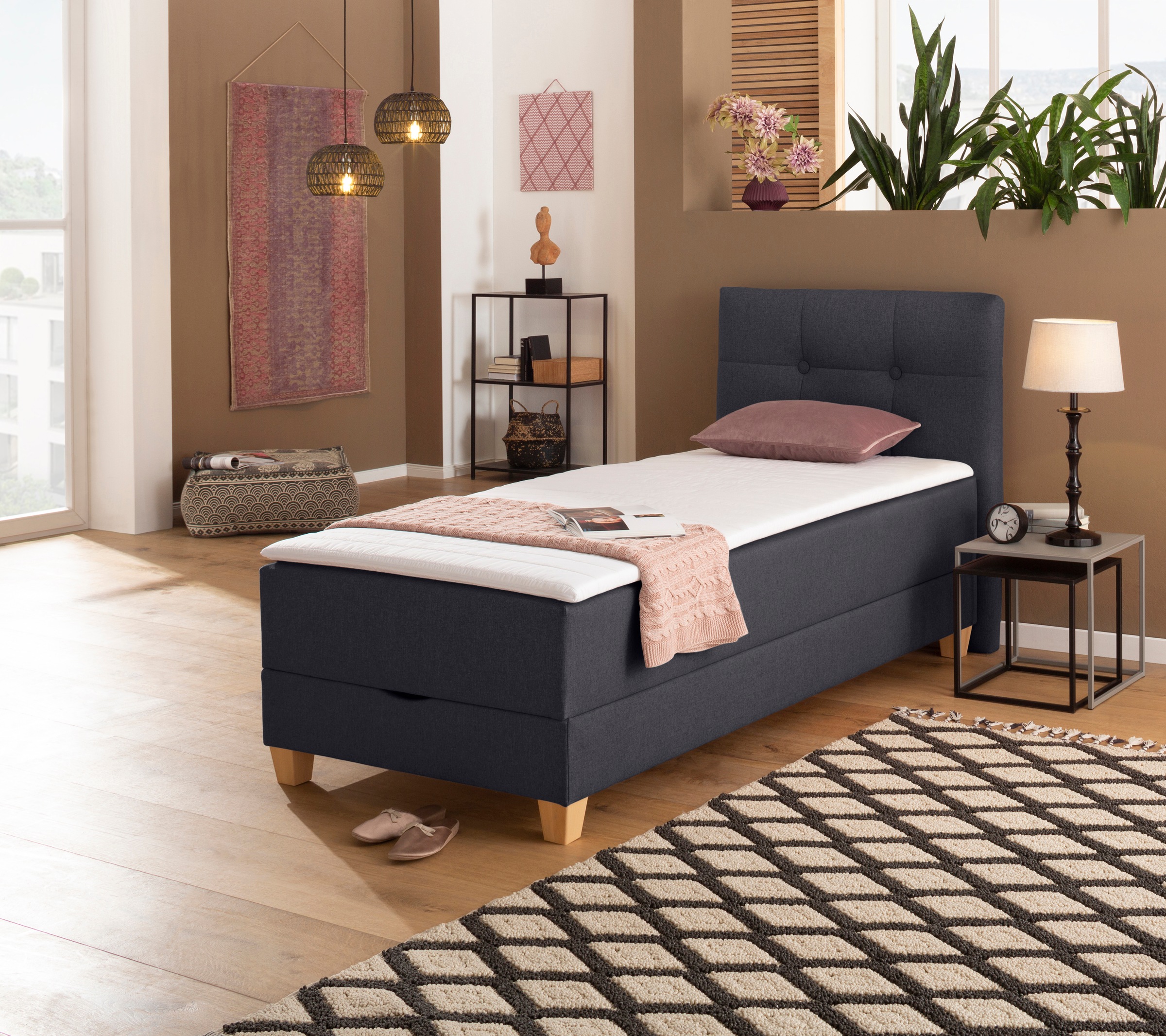 Home affaire Boxbett »Lonrai« in H2,H3 & H4 und XXL - Überlänge 220cm wählbar, inkl. Topper