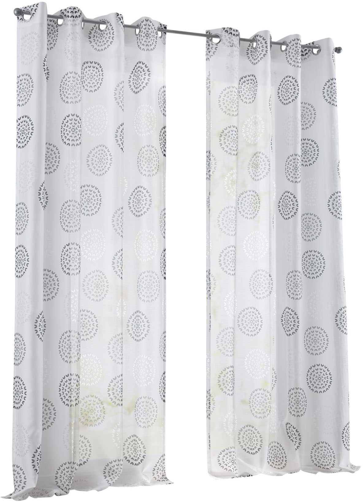 Kutti Vorhang »Bella«, halbtransparent, bedruckt, (1 Ausbrenner, BAUR | Gardine, kaufen Baumwolle-Polyester St.)