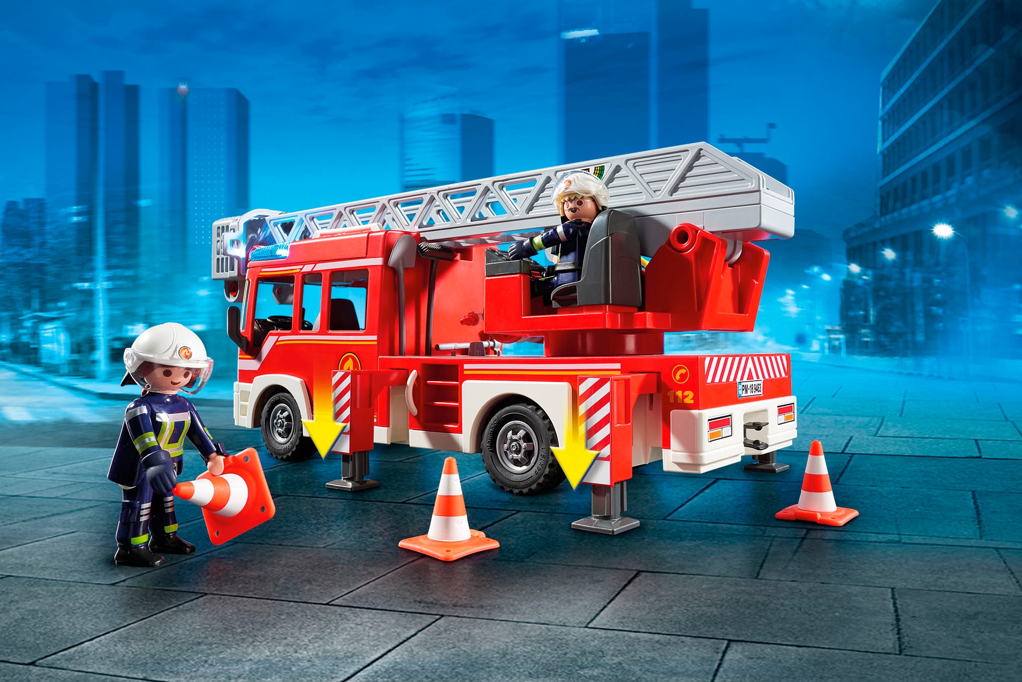 Playmobil® Konstruktions-Spielset »Feuerwehr-Leiterfahrzeug (9463), My Action Heroes« Made in Germany