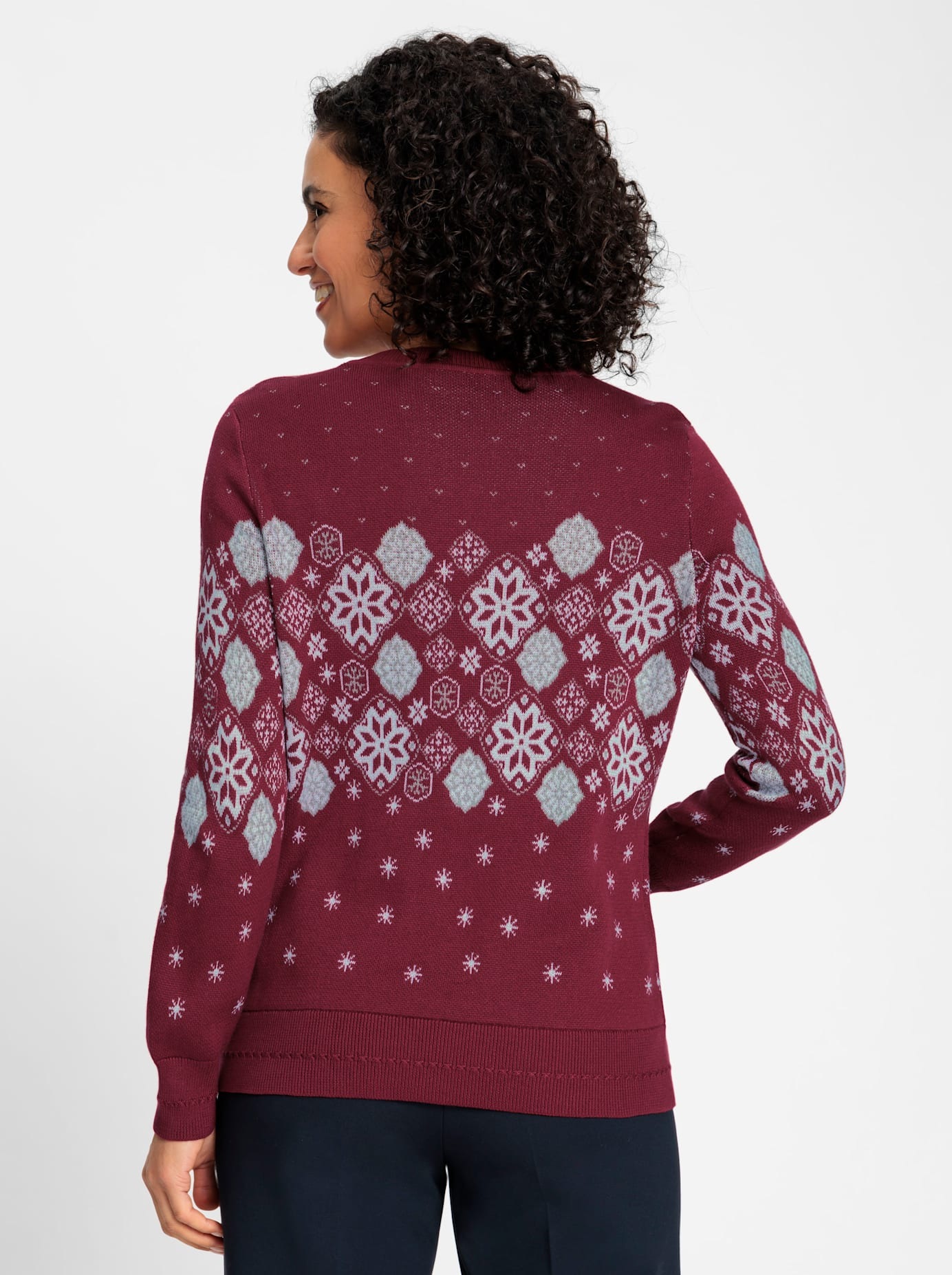 Inspirationen Rundhalspullover "Jacquard-Pullover" günstig online kaufen