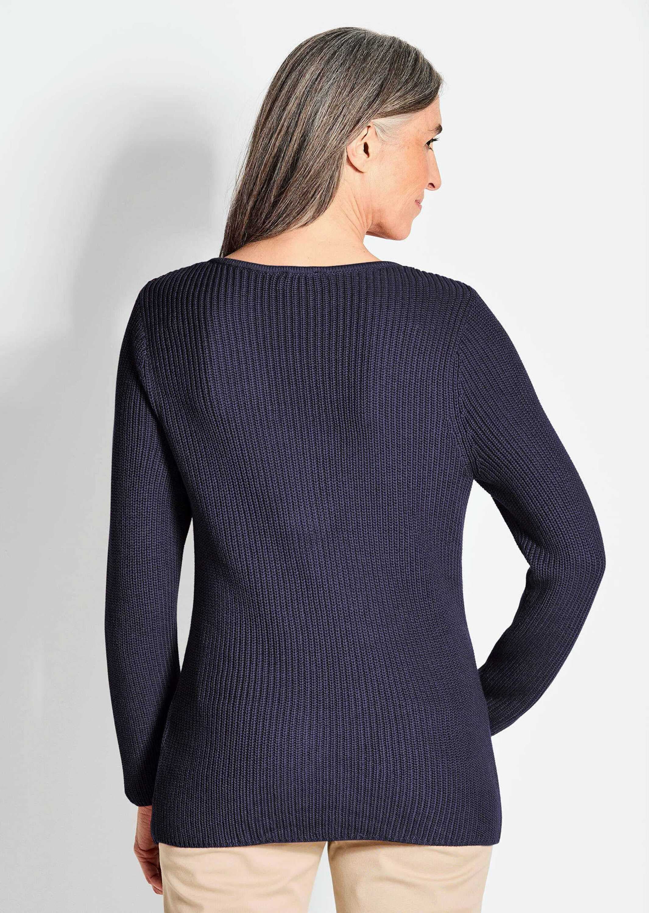 GOLDNER Strickpullover »Pullover Figurschmeichelnder Pullover aus reiner Baumwolle«