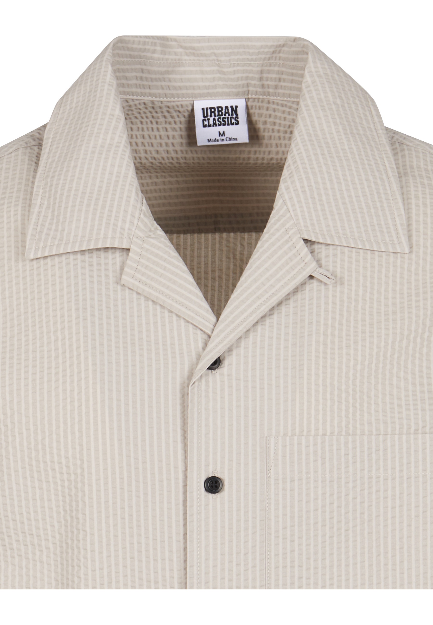 URBAN CLASSICS Kurzarmshirt »Urban Classics Herren Relaxed Seersucker Short Sleeve Shirt« 1 Stk.