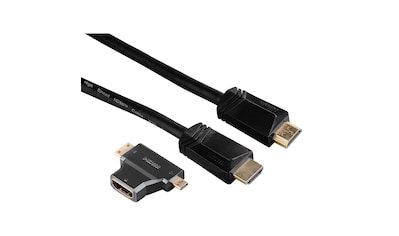 HDMI-Kabel »High Speed HDMI™-Kabel Stecker-Stecker Ethernet 1,5m+HDMI™-Adapter«, HDMI,...