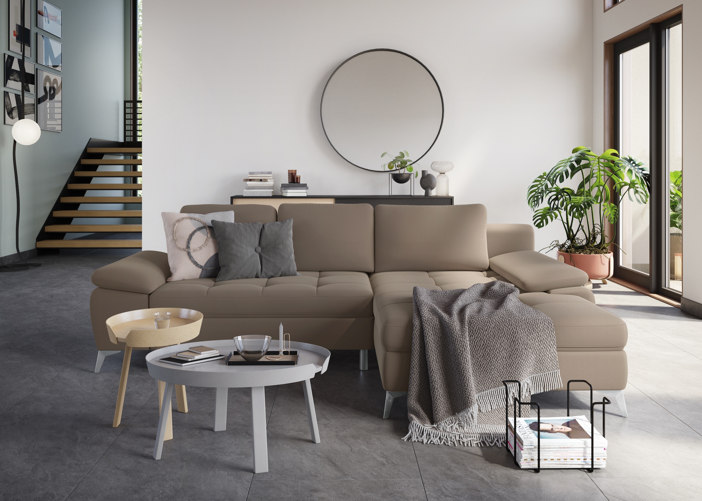 sit&more Ecksofa »Latigo L-Form« mit Recamiere, wahlweise mit Bettfunktion und Bettkasten