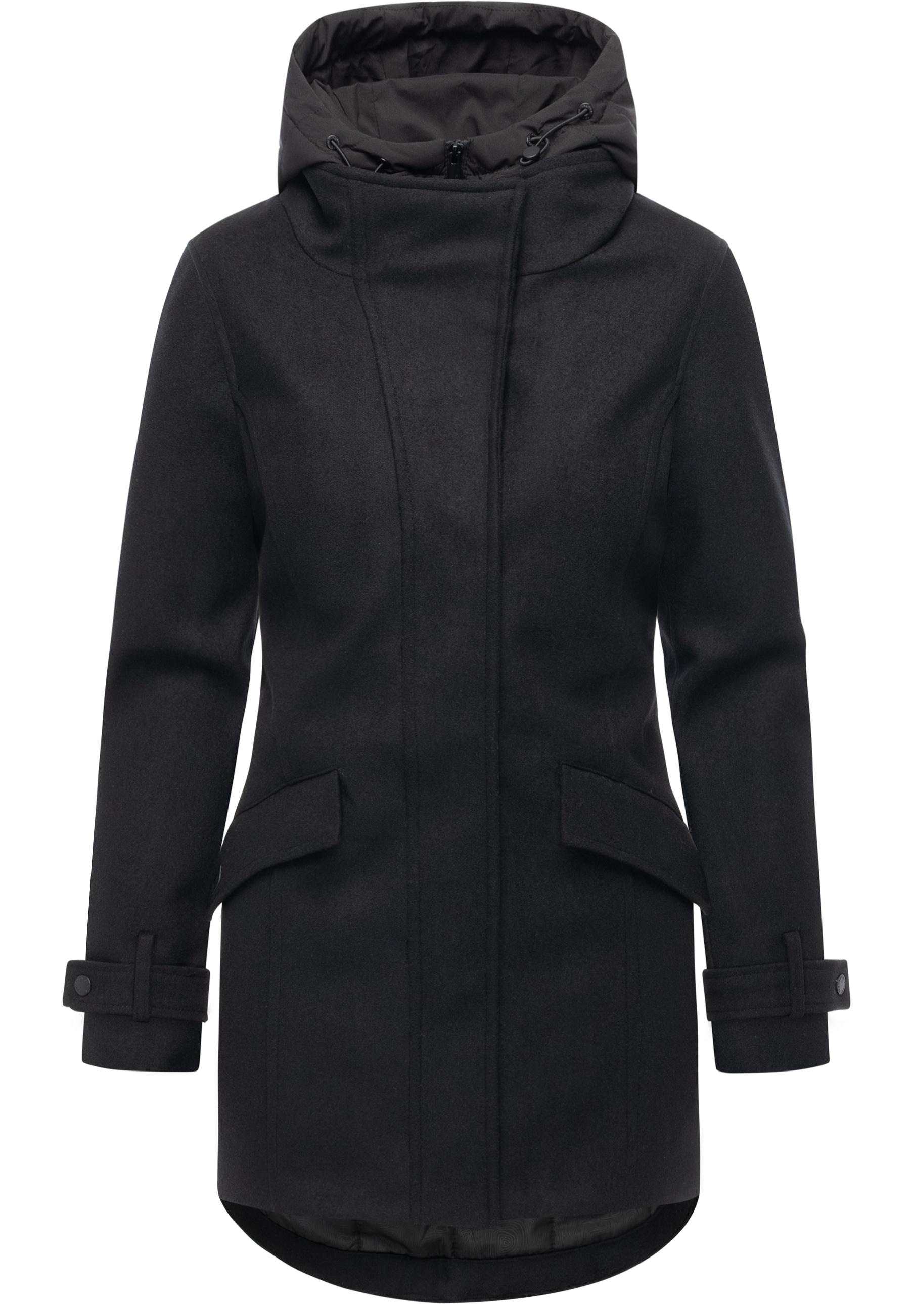 Ragwear Wintermantel "Petuja Felt YOUMODO" Klassischer Damen Kurzmantel mit Kapuze