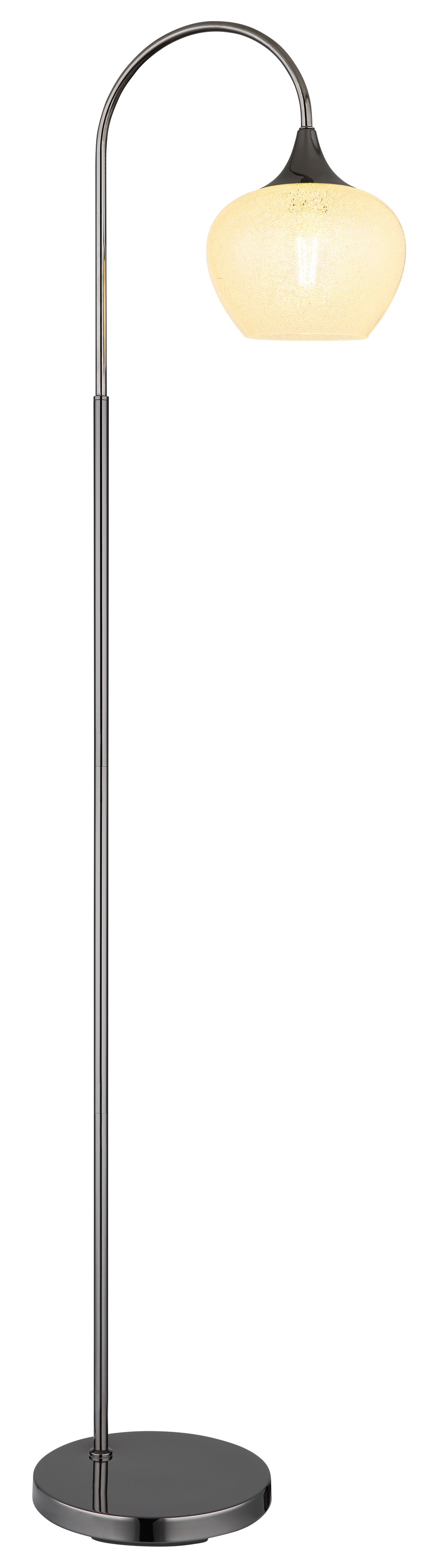 GLOBO LIGHTING Stehlampe "MAXY", 1 Stk.schwarz, chrom, Wohnzimmer, Leuchten, Stehleuchte/Glas klar/Acrylkristalle/Wohnzimmer/Schlafzimmer