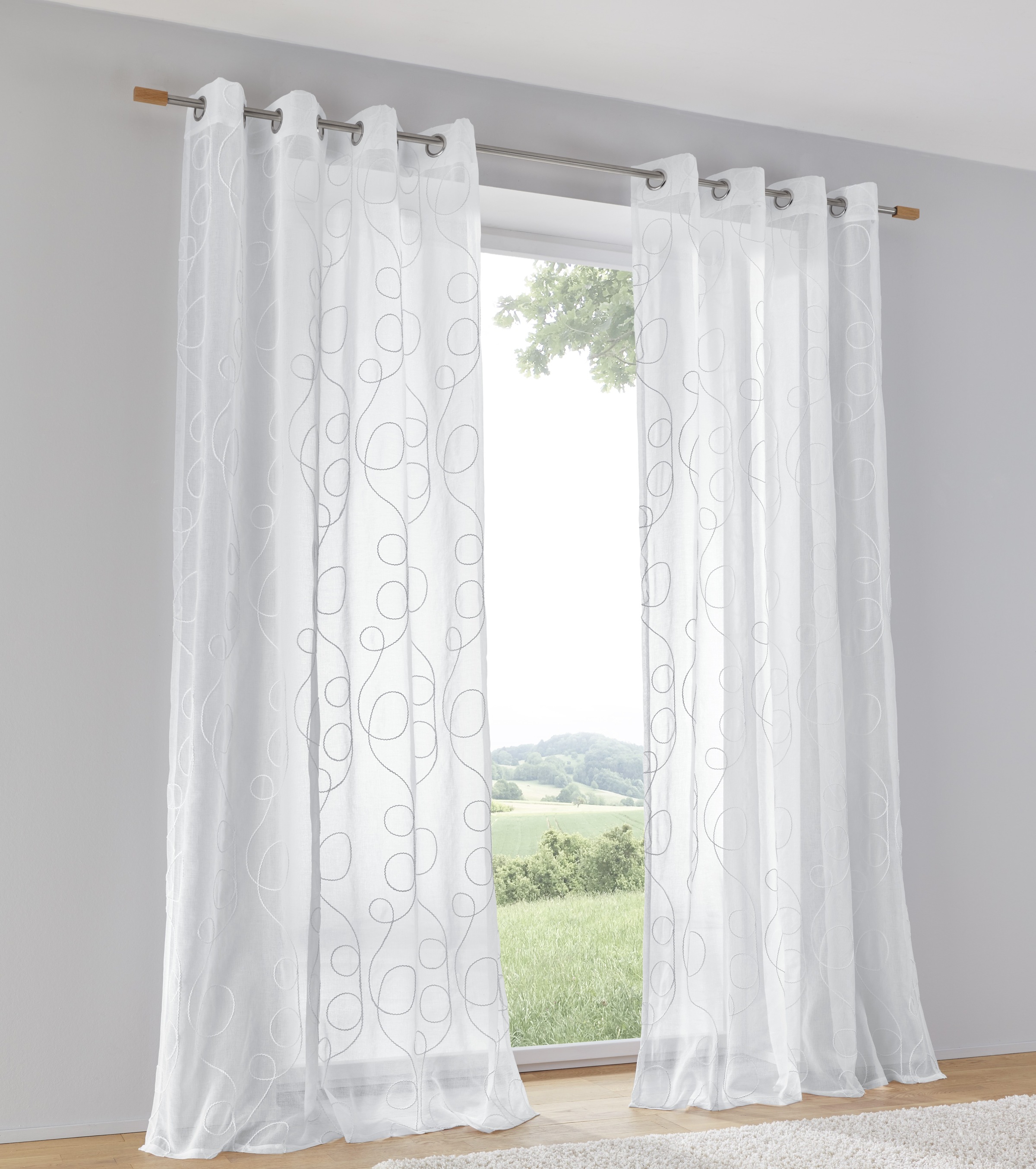 Kutti Vorhang "Jasmin Vorhang" Ösen 1 tlg. halbtransparent, leicht und luft günstig online kaufen