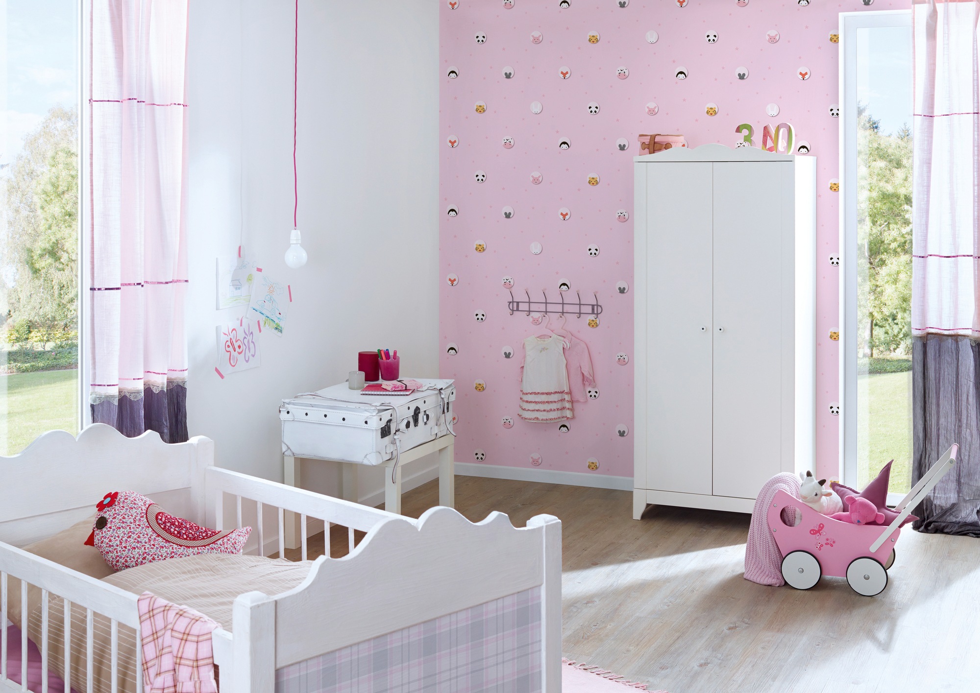 A.S. Création Vliestapete »Little Love«, Motiv-abstrakt-naturalistisch, Kindertapete Tapete Tier Tapeten Kinderzimmer Schlafzimmer Design Büro