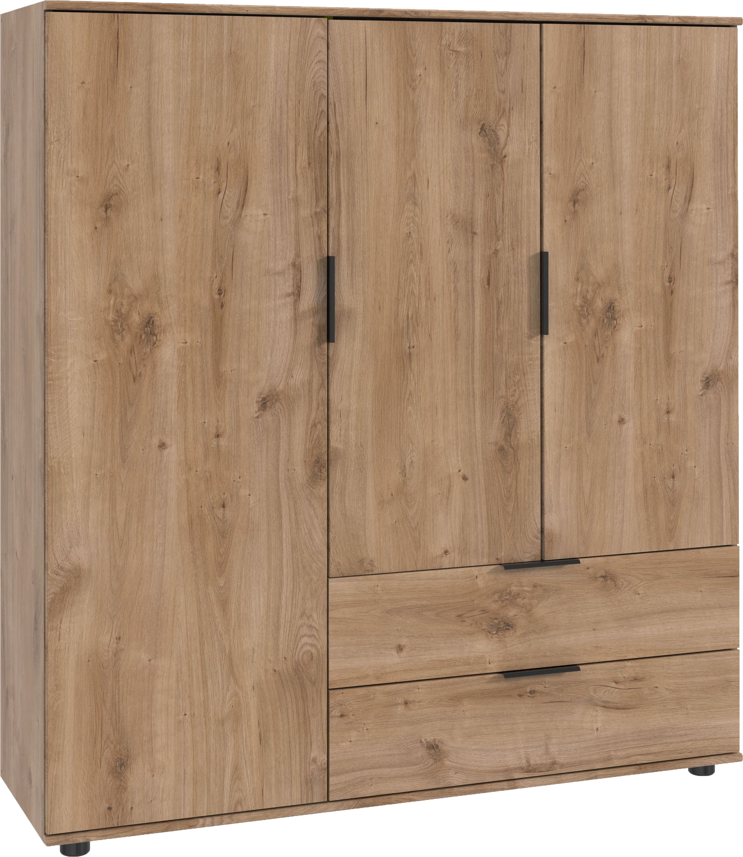 Wimex "Easy Plus Kleiderschrank Garderobe 2 Schubladen, 81 oder 130cm breit" in verschiedenen Farben, moderne Optik mit schwarzen Metallgriffen