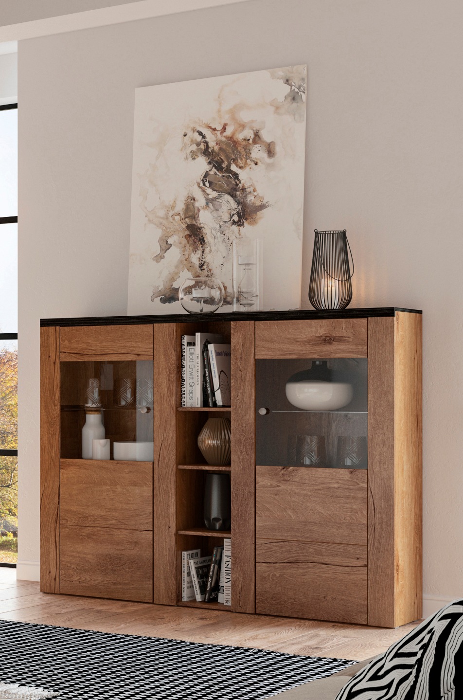 Home affaire Highboard "Larona, zeitlose Hochkommode mit 2 Türen, Türkommod günstig online kaufen