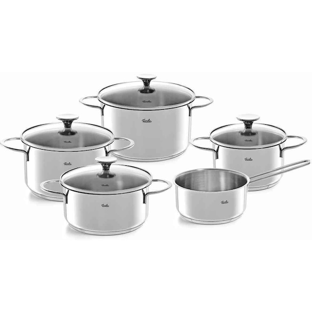 Fissler Topf-Set »Copenhagen«, Edelstahl 18/10, (Set, 9 tlg.),  Induktionsgeeignet, Töpfe mit Glasdeckel, backofen-geeignet,Mess-Skala  bestellen | BAUR