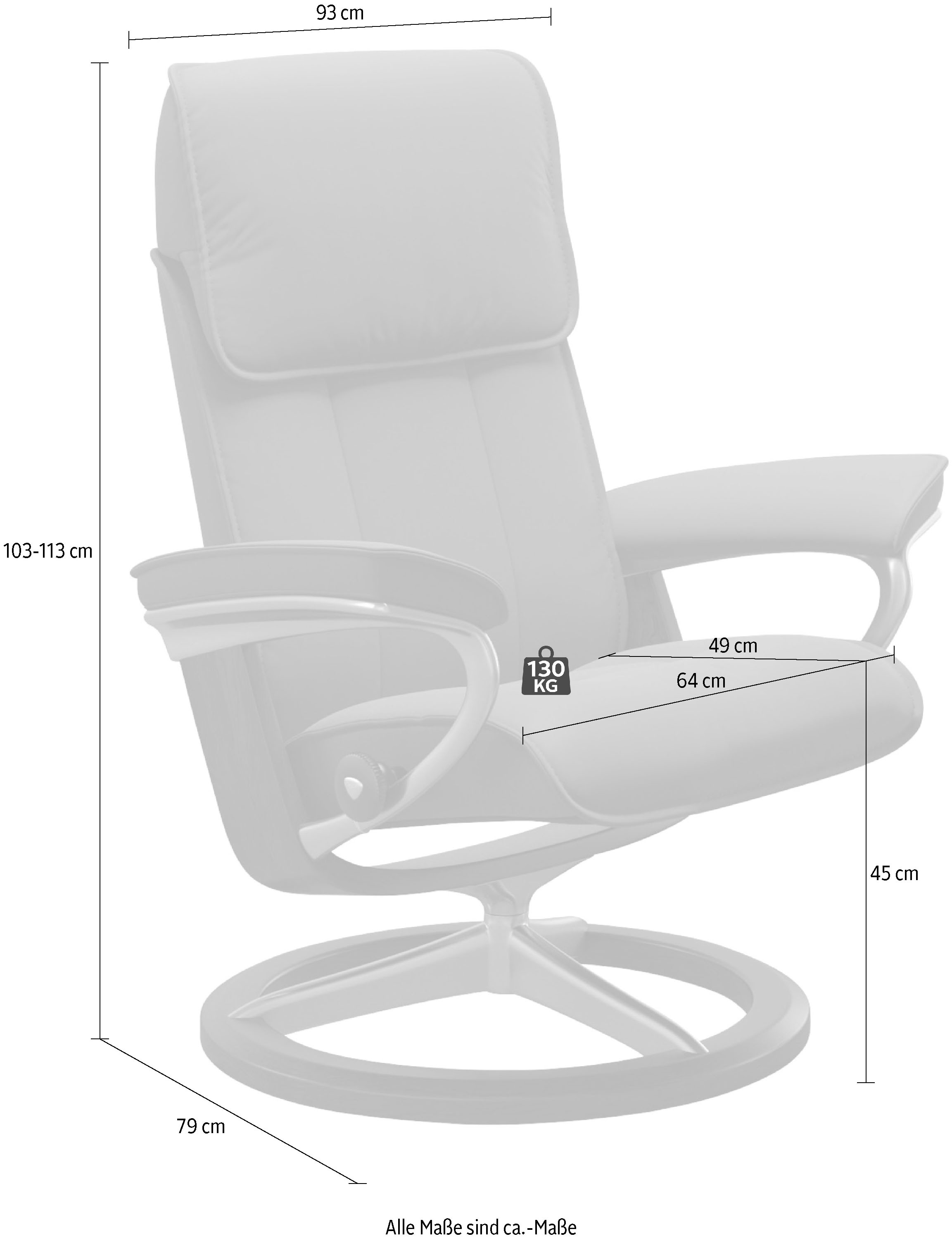 Stressless® Relaxsessel »Admiral«, mit Signature Base, Größe M & L, Gestell Braun