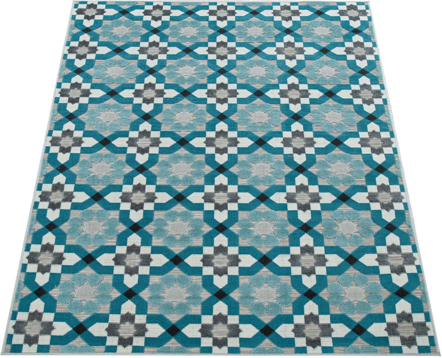 Paco Home Teppich "Charleroi 492" rechteckig 3 mm Höhe 3D-Design, Motiv Blü günstig online kaufen