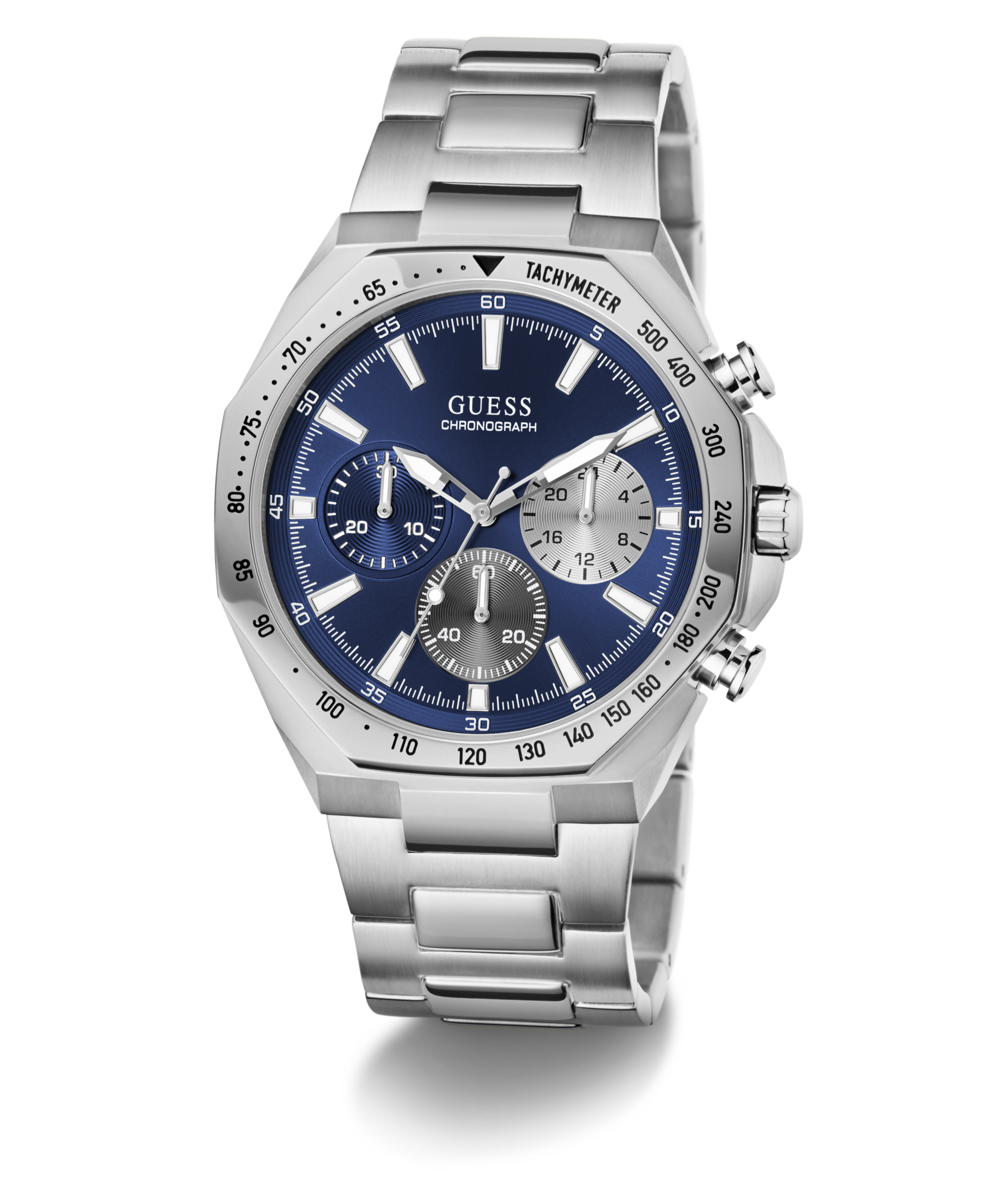 Guess Multifunktionsuhr »BLAKE« Quarzuhr, Armbanduhr, Herrenuhr, Edelstahlarmband, analog, Tag