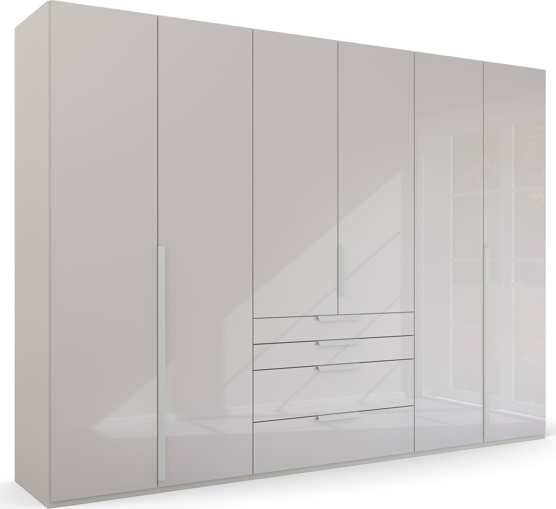 rauch Drehtürenschrank "Purisma", mit Glasfront, Schubladen und umfangreichem Zubehör, mit Soft-Close