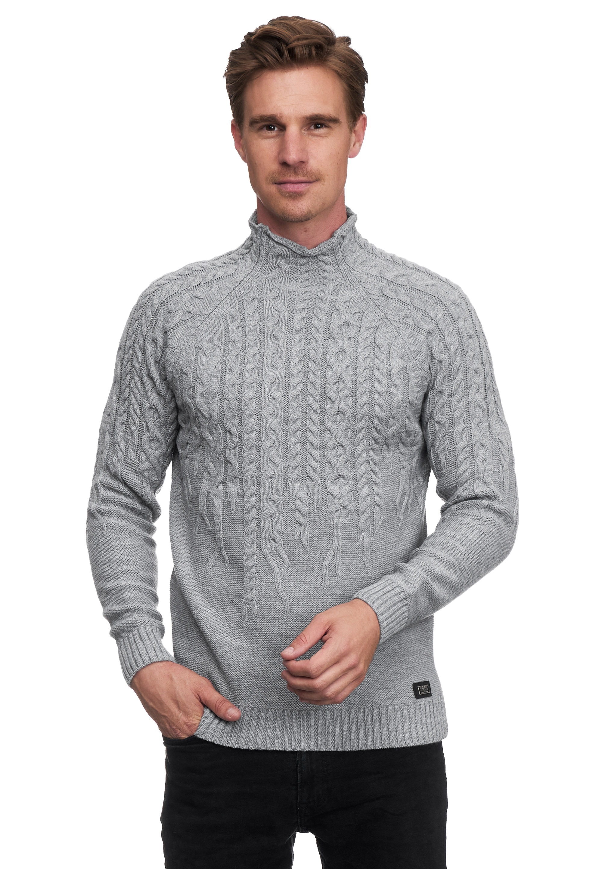 Rusty Neal Strickpullover, mit modischen Zopfmustern