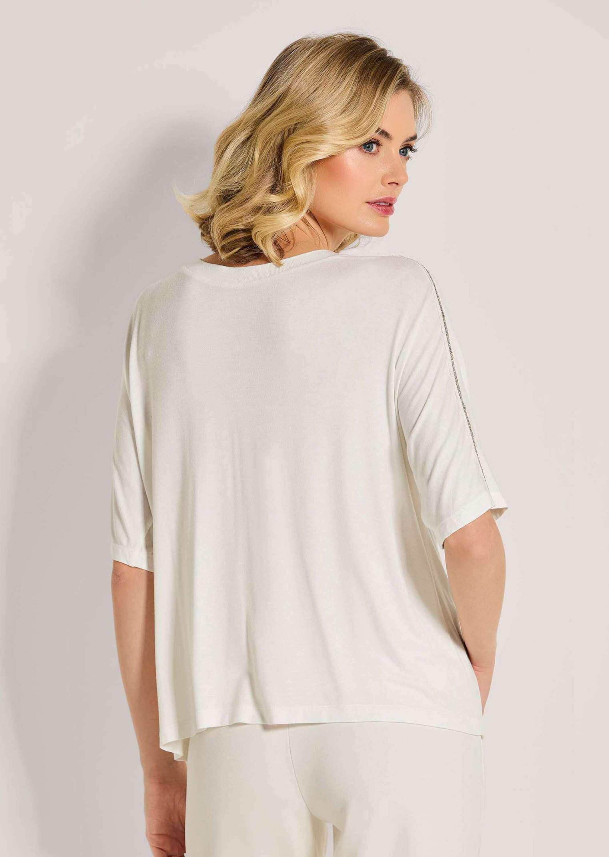 MADELEINE Kurzarmshirt »Shirt V-Shirt mit Strass-Akzenten«