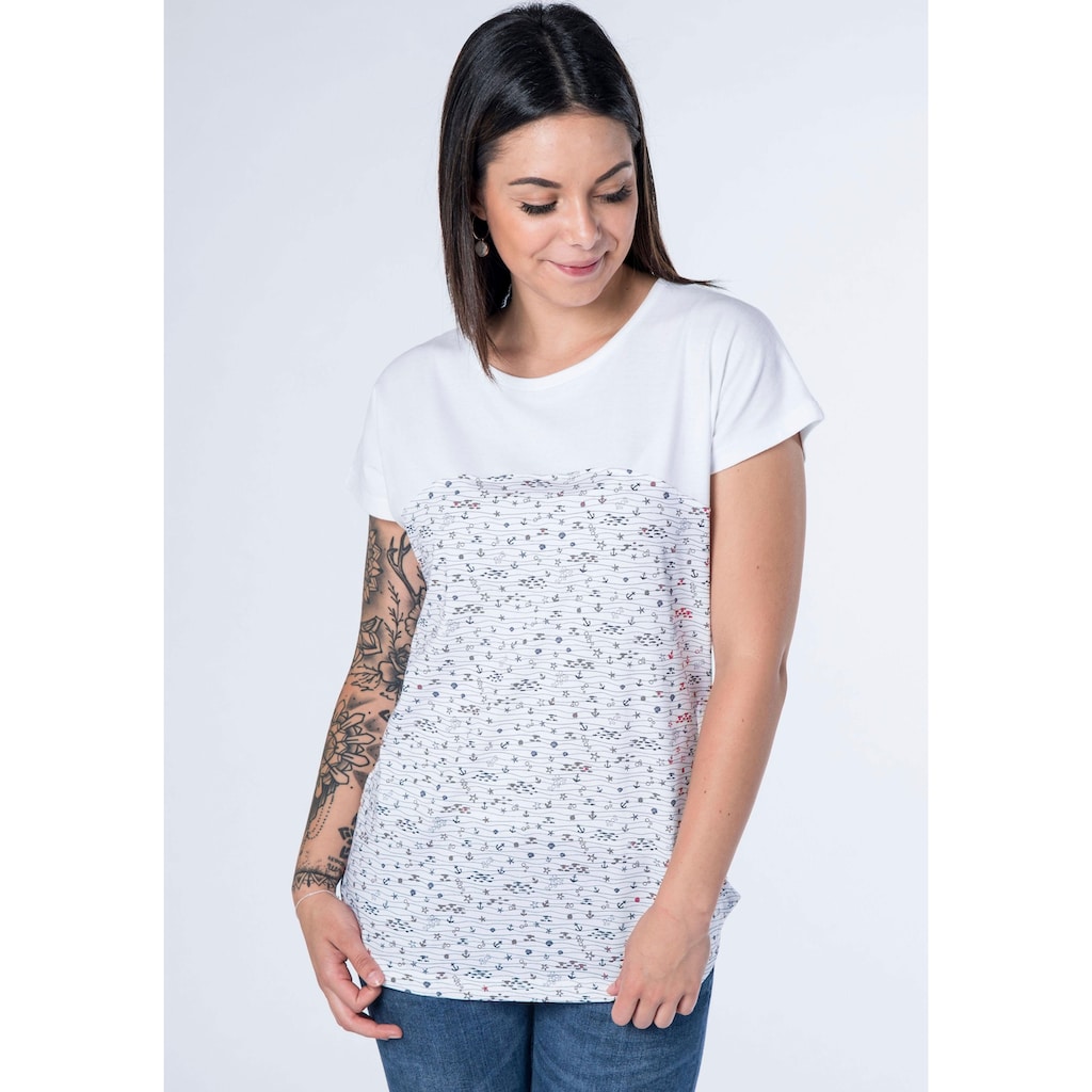 Alife & Kickin T-Shirt trendy Longshirt mit Streifen-oder Musterprints