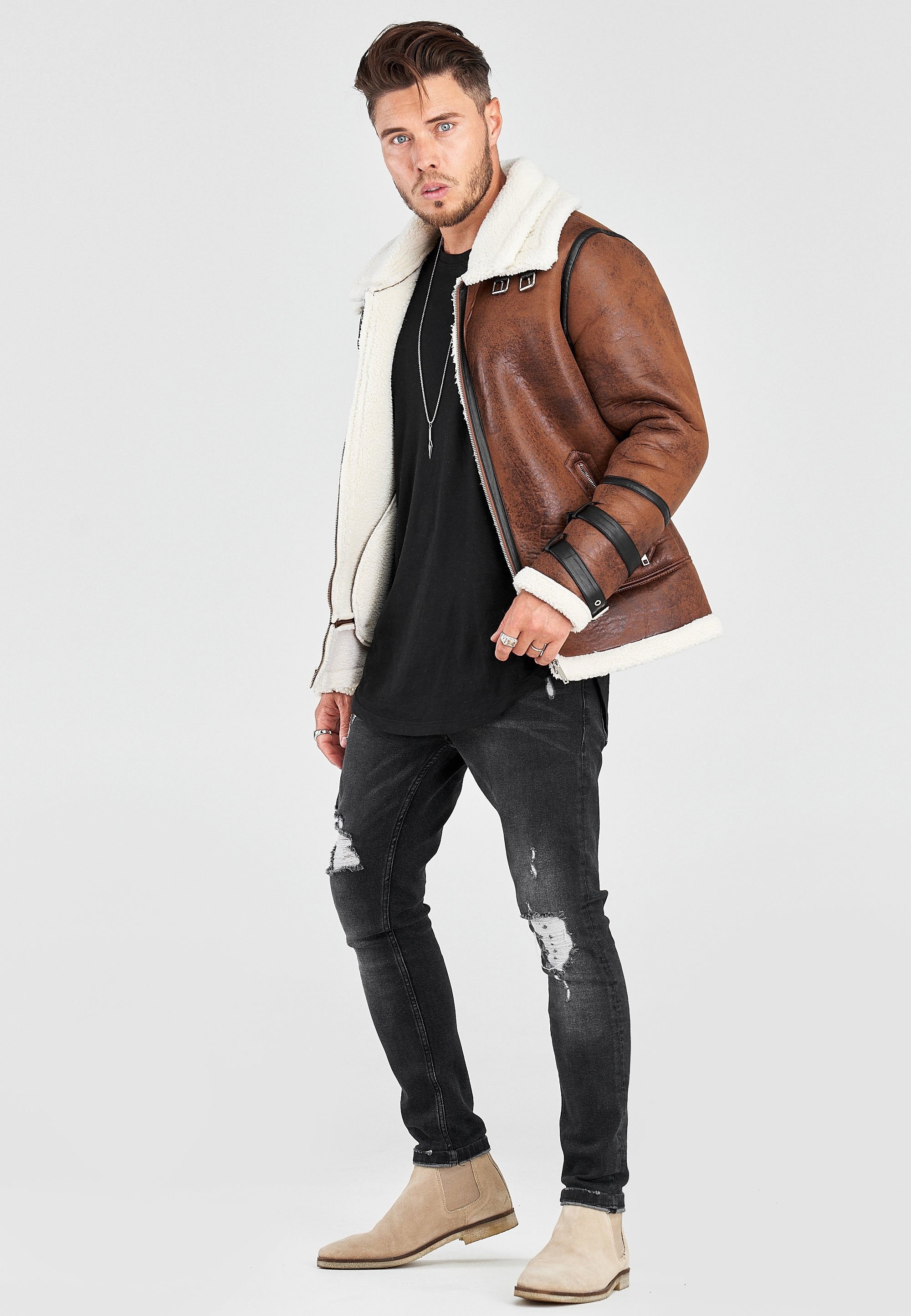 behype Lederimitatjacke "MJBJARNE", mit modischem Kunstfellkragen günstig online kaufen
