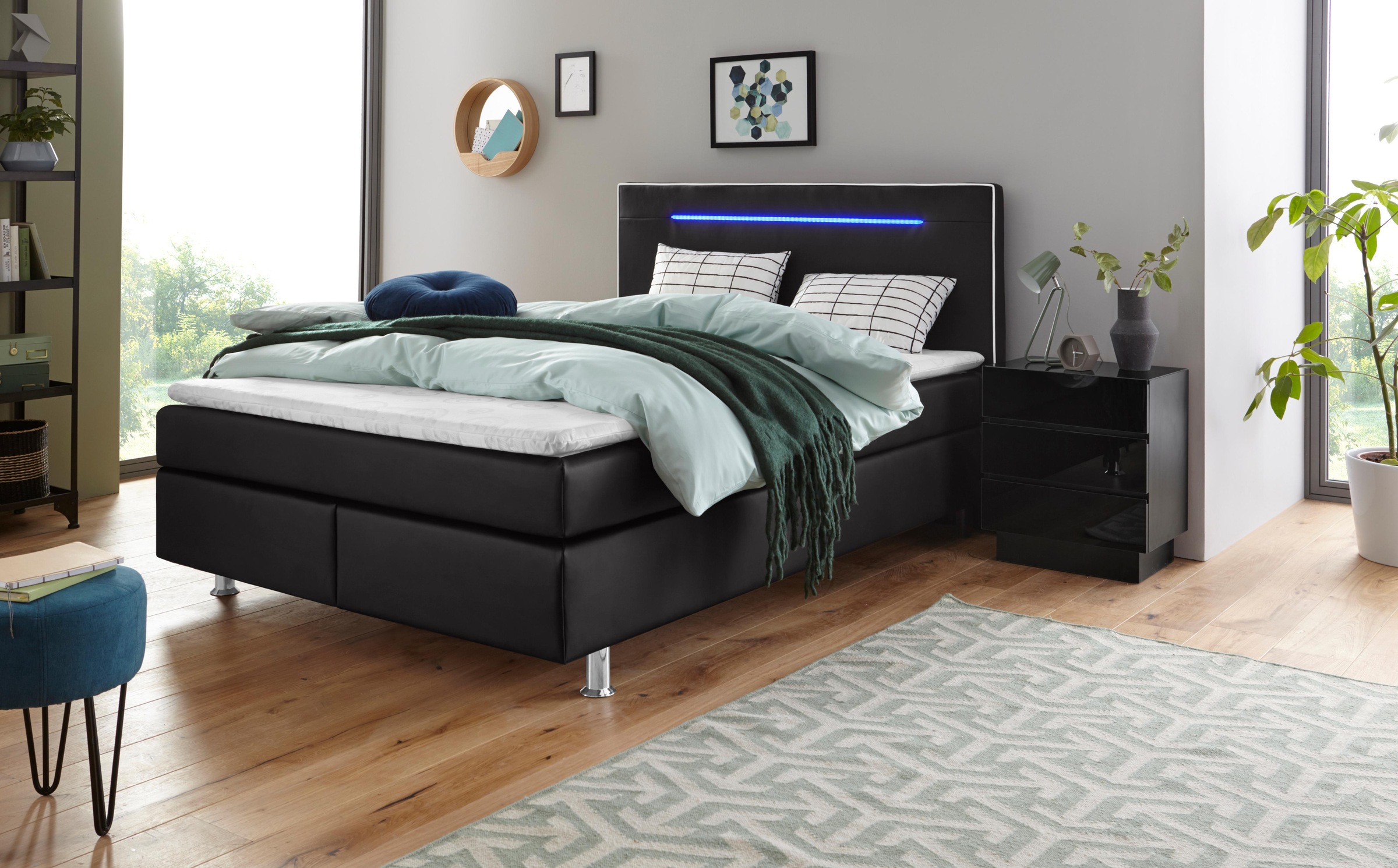 COLLECTION AB Boxspringbett, inkl. LED-Beleuchtung, Topper und Kissen günstig online kaufen