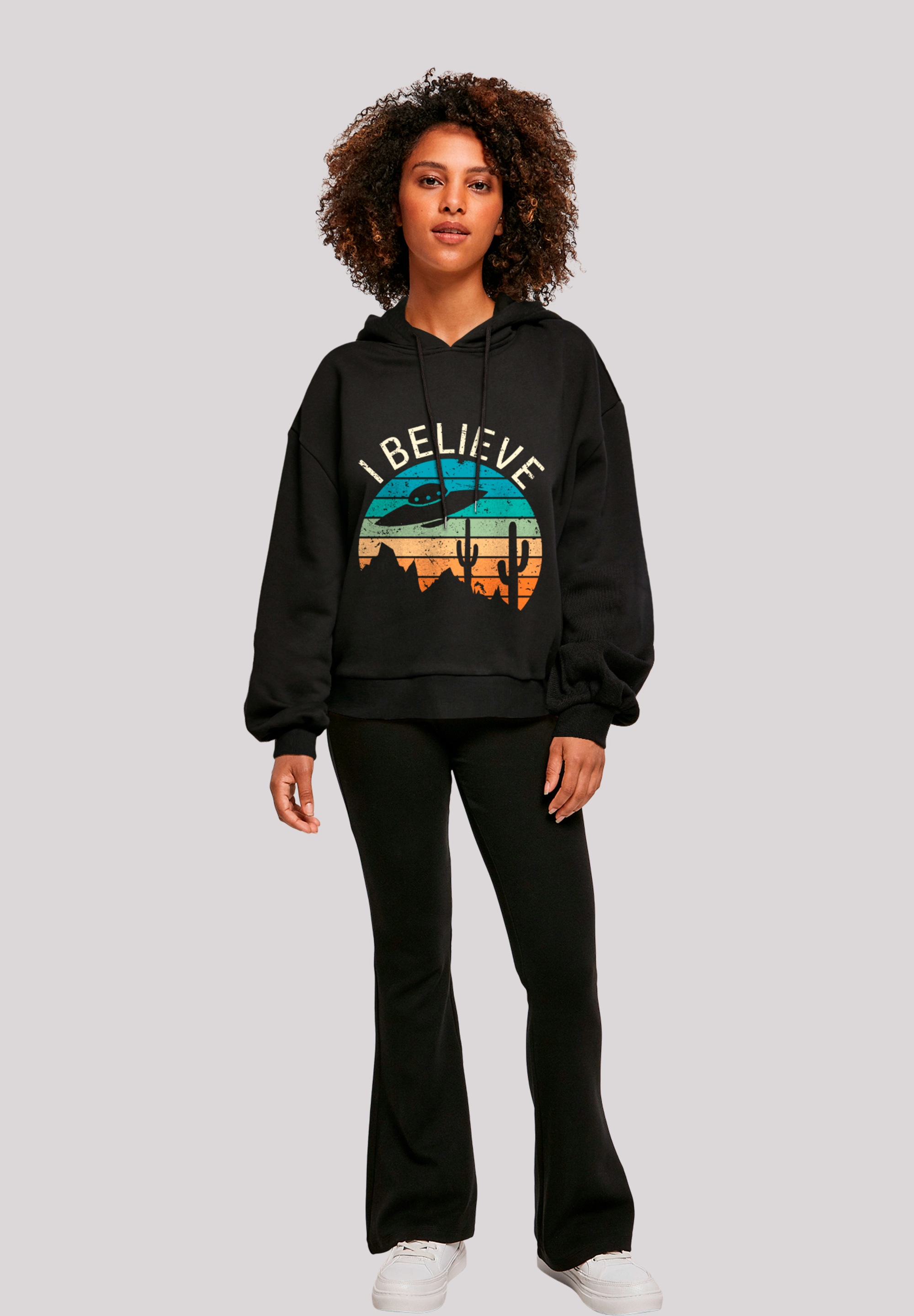 F4NT4STIC Sweatshirt »I Believe UFO Alien Sonnenuntergang«, Premium Qualität