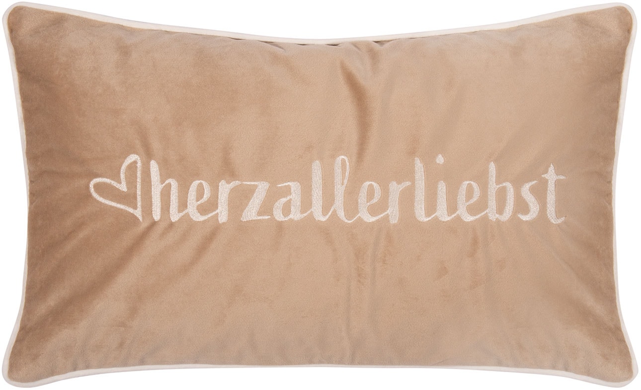 PAD Dekokissen "LETTERS" farbige Keder, mit Schriftzug, verschiedene Größen günstig online kaufen