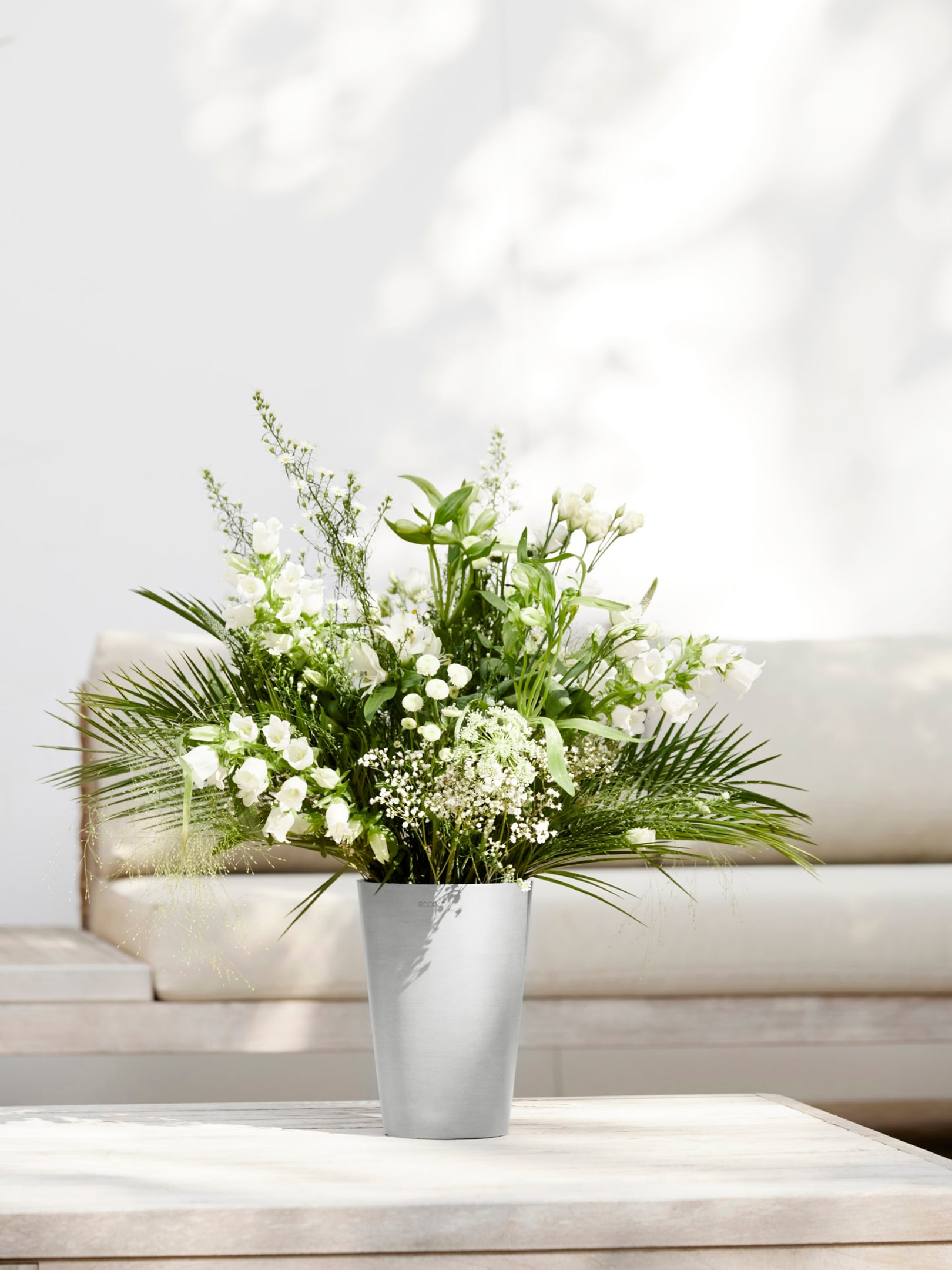 ECOPOTS Blumentopf »Pisa 17,5 Weißgrau«, für den Innenbereich