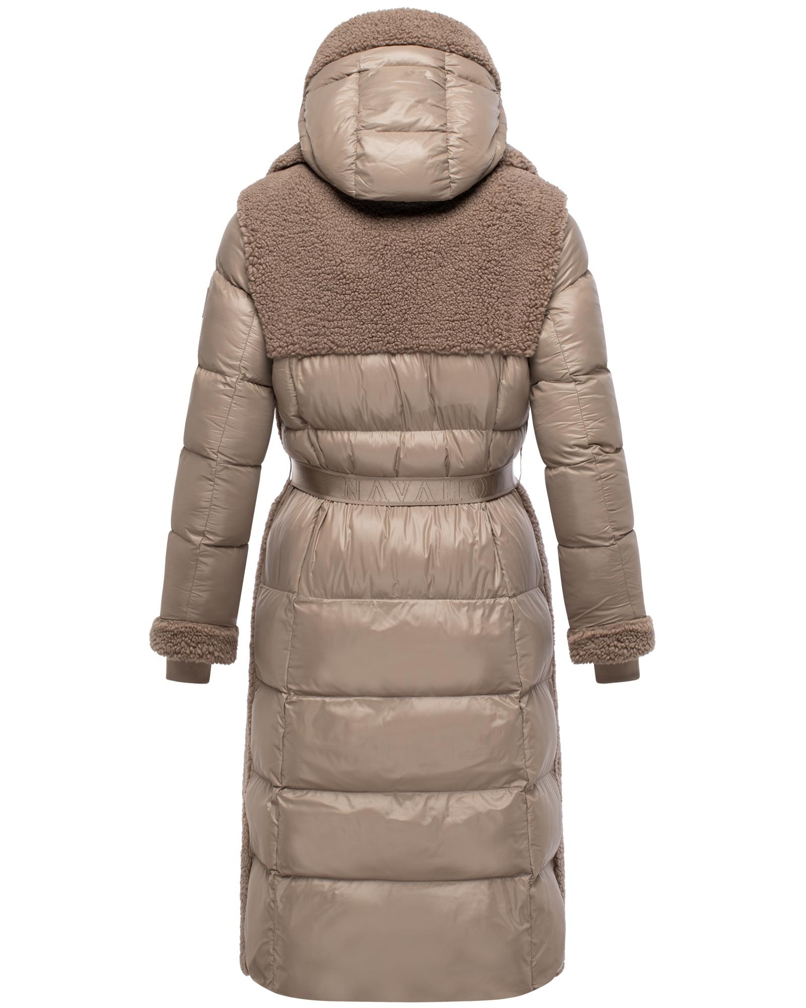 Navahoo Wintermantel »Kuscheltraum 14«, Modischer Damen Plüschmantel aus angesagtem Materialmix