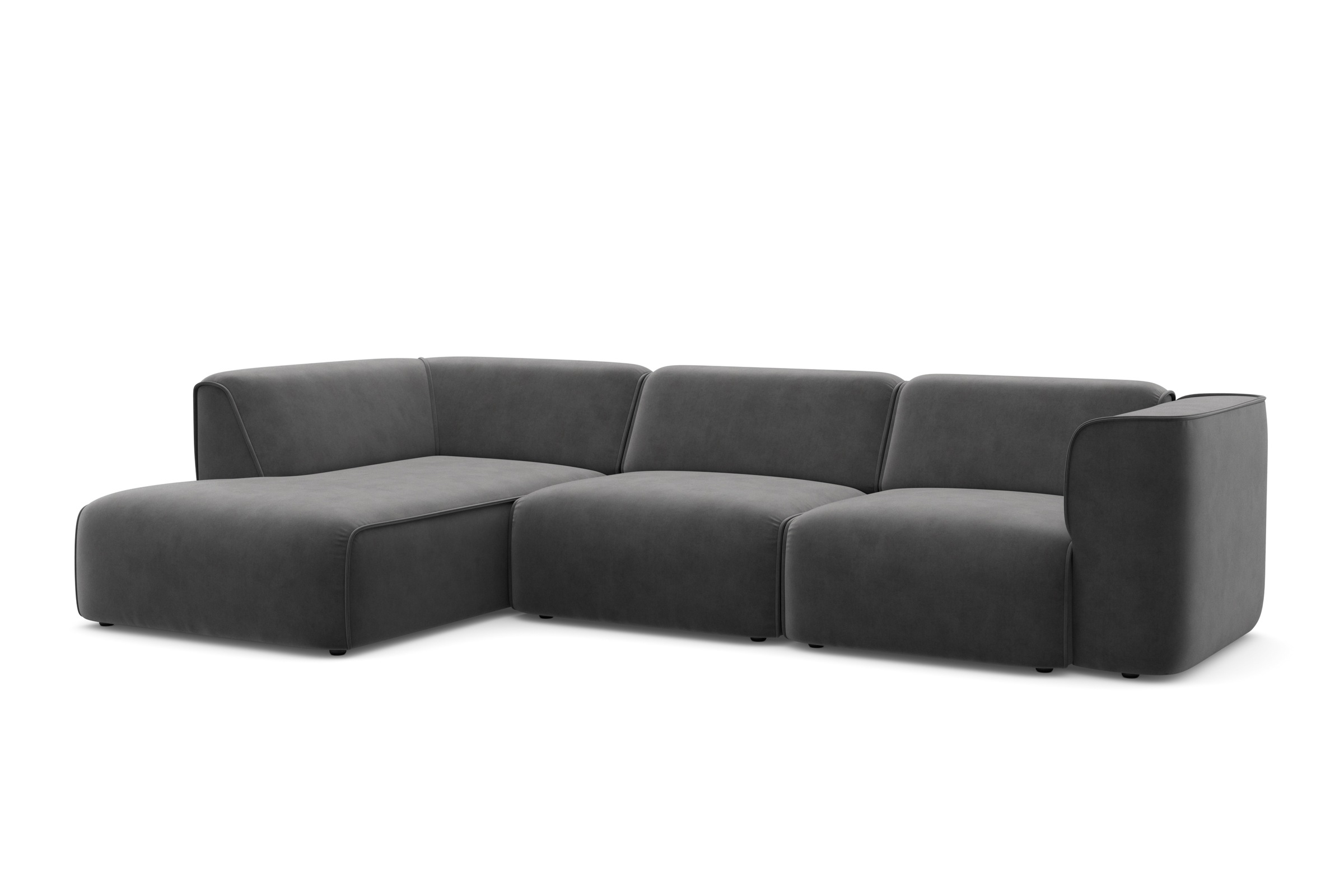 Ecksofa OTTO HOME "Merid L-Form, B: 295 cm - OTTO. Verlässliche Qualität.", grau (anthrazit), B:295cm H:70cm T:162cm, Struktur fein (100% Polyester);Samtoptik (100% Polyester);Samtcord (92% Polyester, 8% Polyamid), Sofas, Ecksofa, jederzeit durch Module e 9