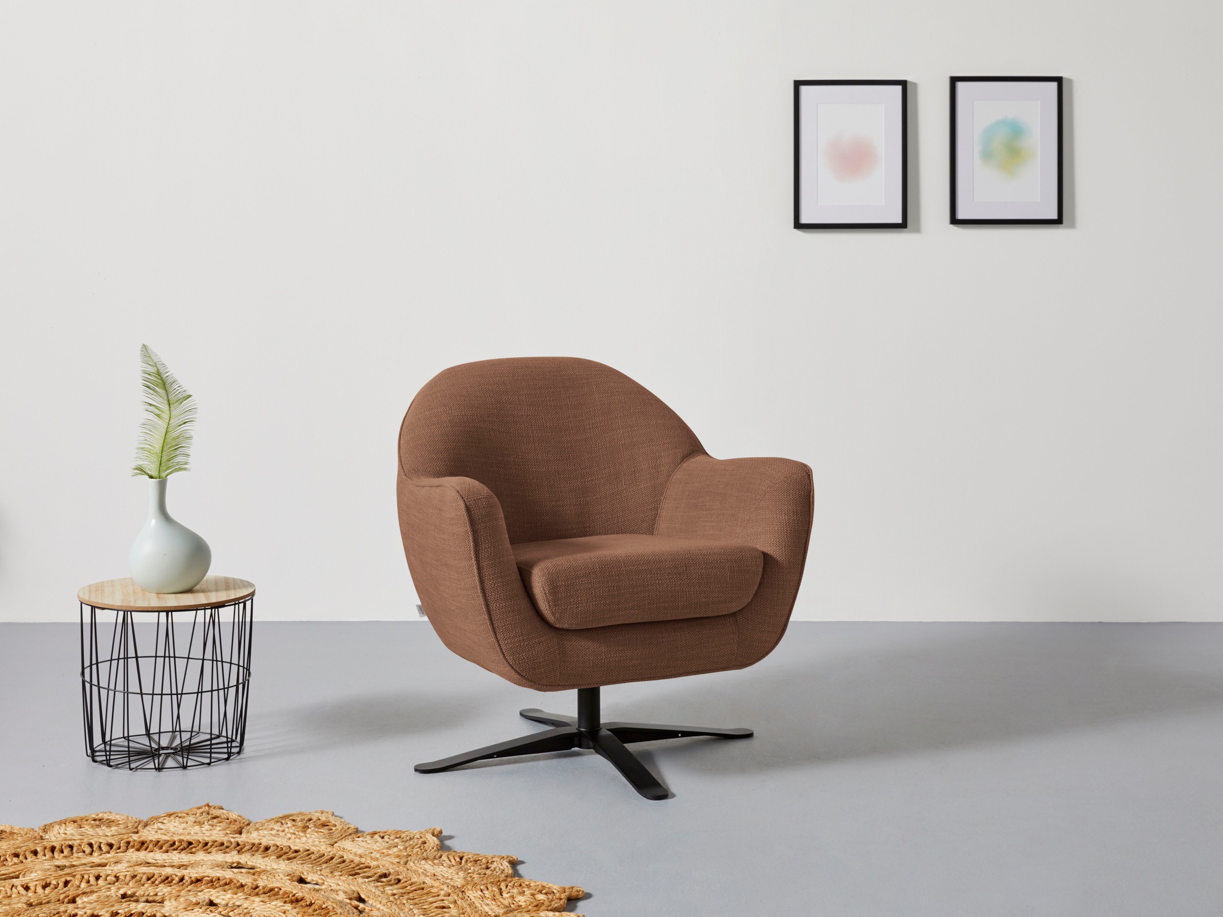 Home affaire Drehsessel "Stavre, Loungesessel mit Drehfunktion" in moderner günstig online kaufen