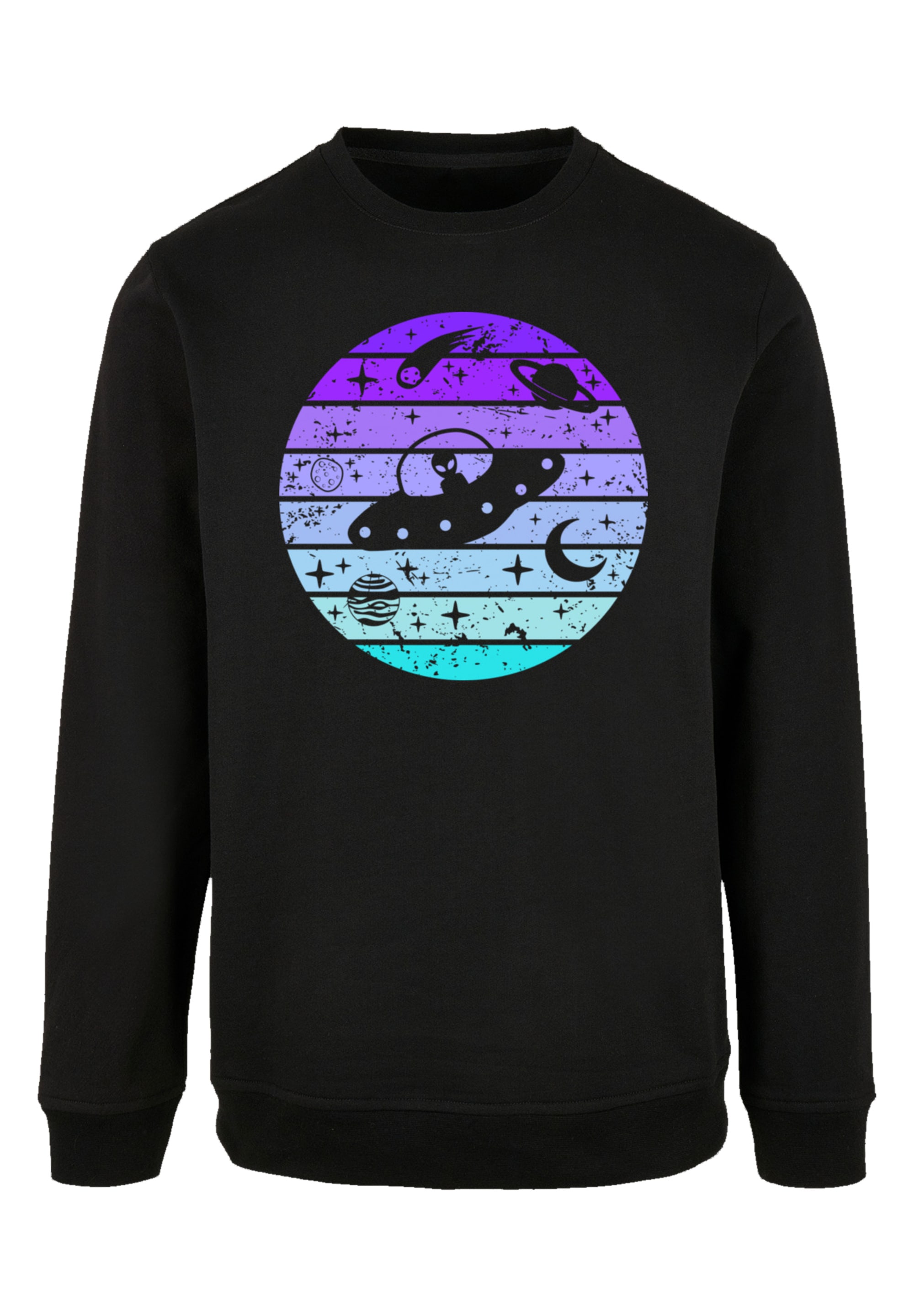 F4NT4STIC Sweatshirt »Retro Alien Weltraum Sonnenuntergang« Premium Qualität