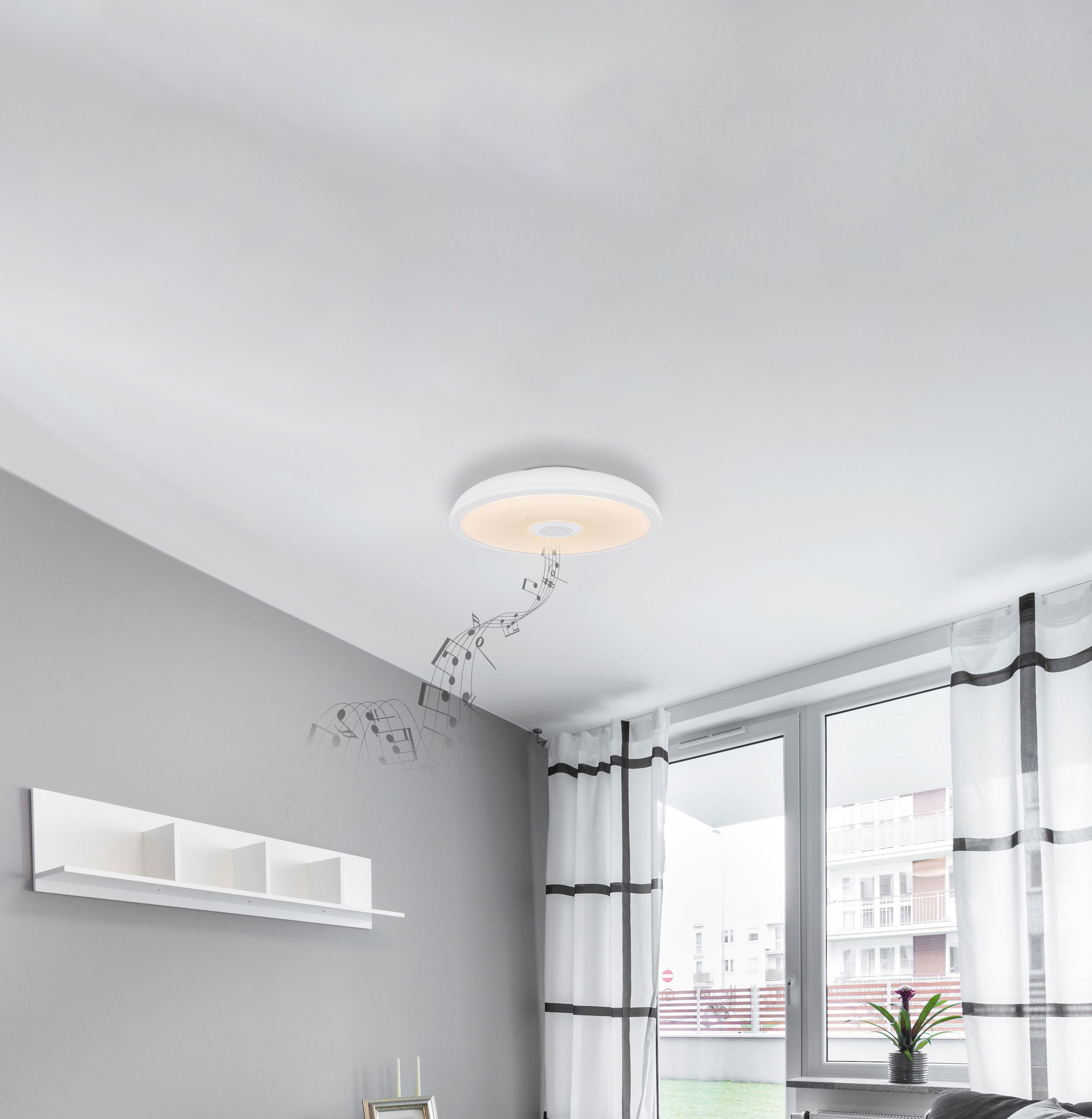 GLOBO LIGHTING LED Deckenleuchte »RAFFY«, Leuchtmittel LED-Modul | LED fest integriert, Farbwechsel Rot-Grün-Blau, Lautsprecherfunktion