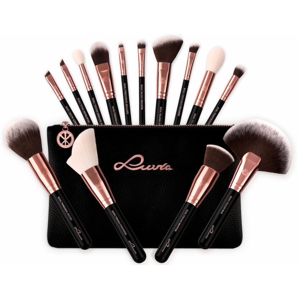 Luvia Cosmetics Kosmetikpinsel-Set »Essential Brushes - Black Diamond«, (15 tlg., inkl. Pinseltasche)