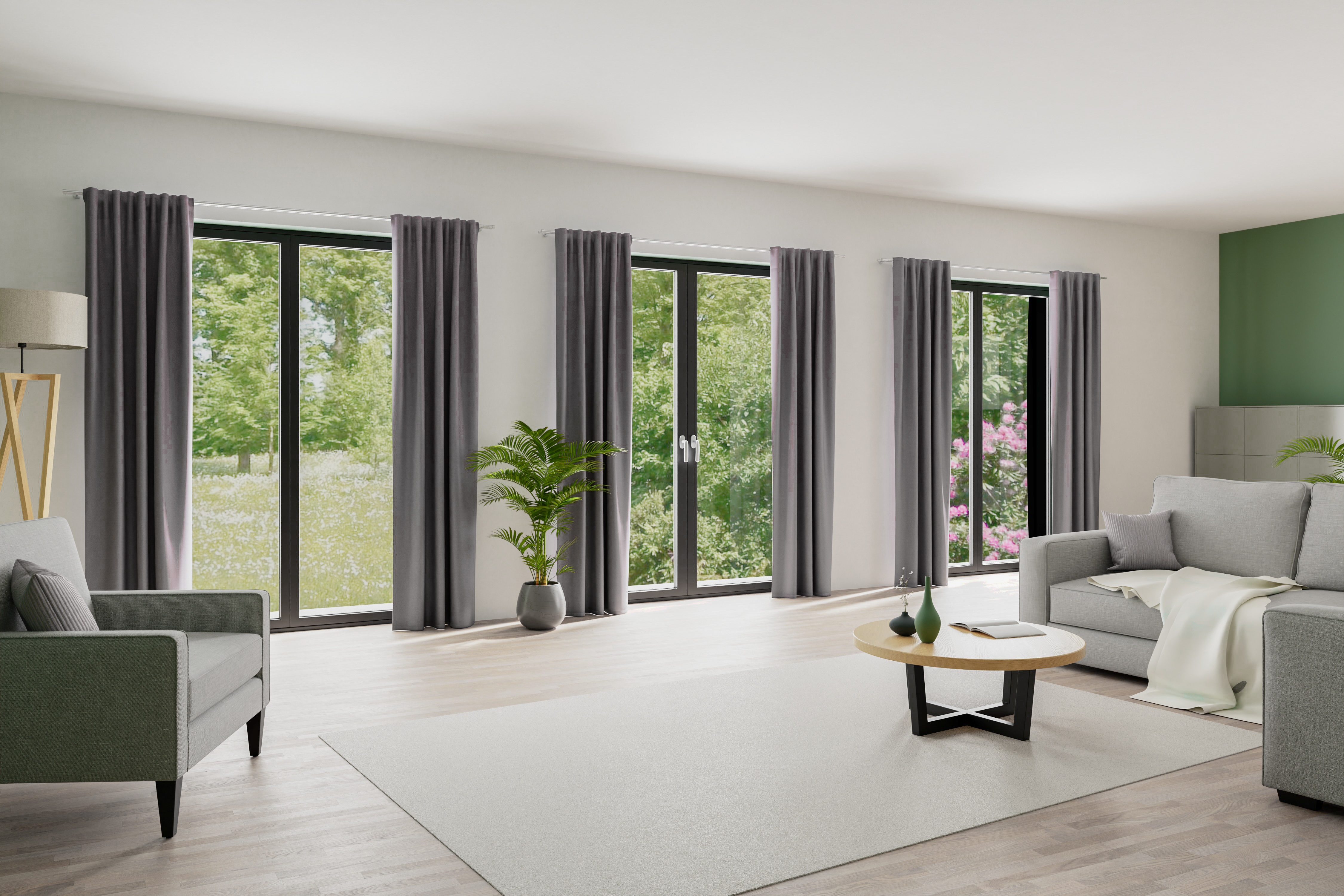 HOMING "Kalin" verdeckte Schlaufen 1 Stk. tlg. 140 x 245 cm (Breite x Höhe), Fertigschal, mit schöner Struktur
