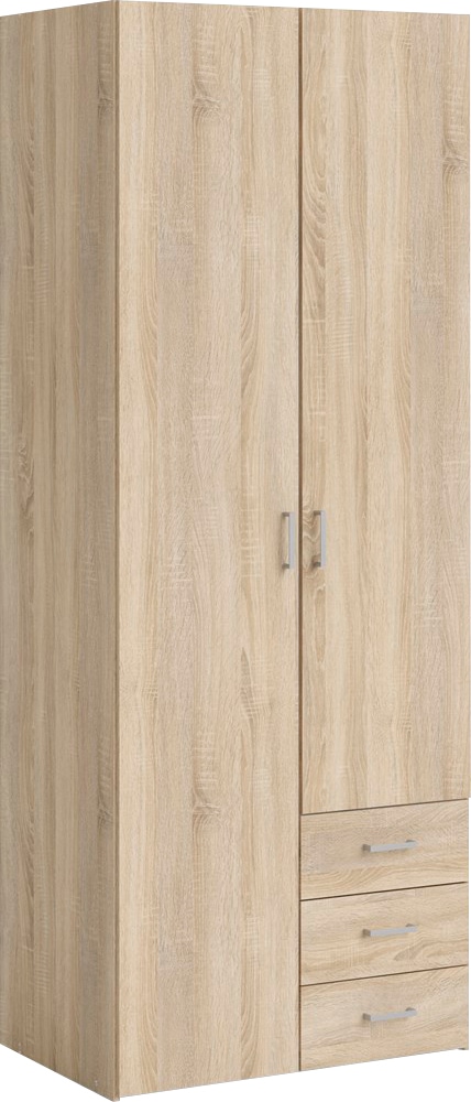 Home affaire Kleiderschrank "Space Drehtürenschrank, Aufbewahrung Kasten Schrank Stauraum" Breite 78, 115,8 oder 154 cm, mit je 3 Schubkästen, innen Einlegeböden