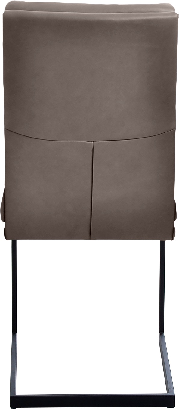 K+W Komfort & Wohnen Freischwinger, Leder CLOUD, stabiles Hochkantrohr, Untergestell in Edelstahloptik oder schwarz