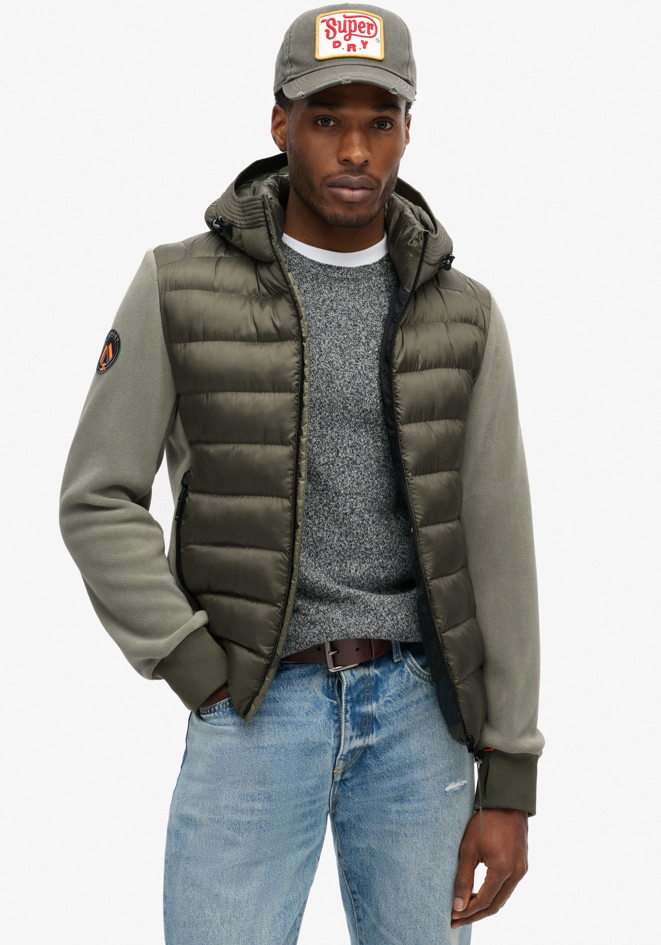 Superdry Steppjacke "HOODED STORM FLEECE BOMBER", mit Kapuze