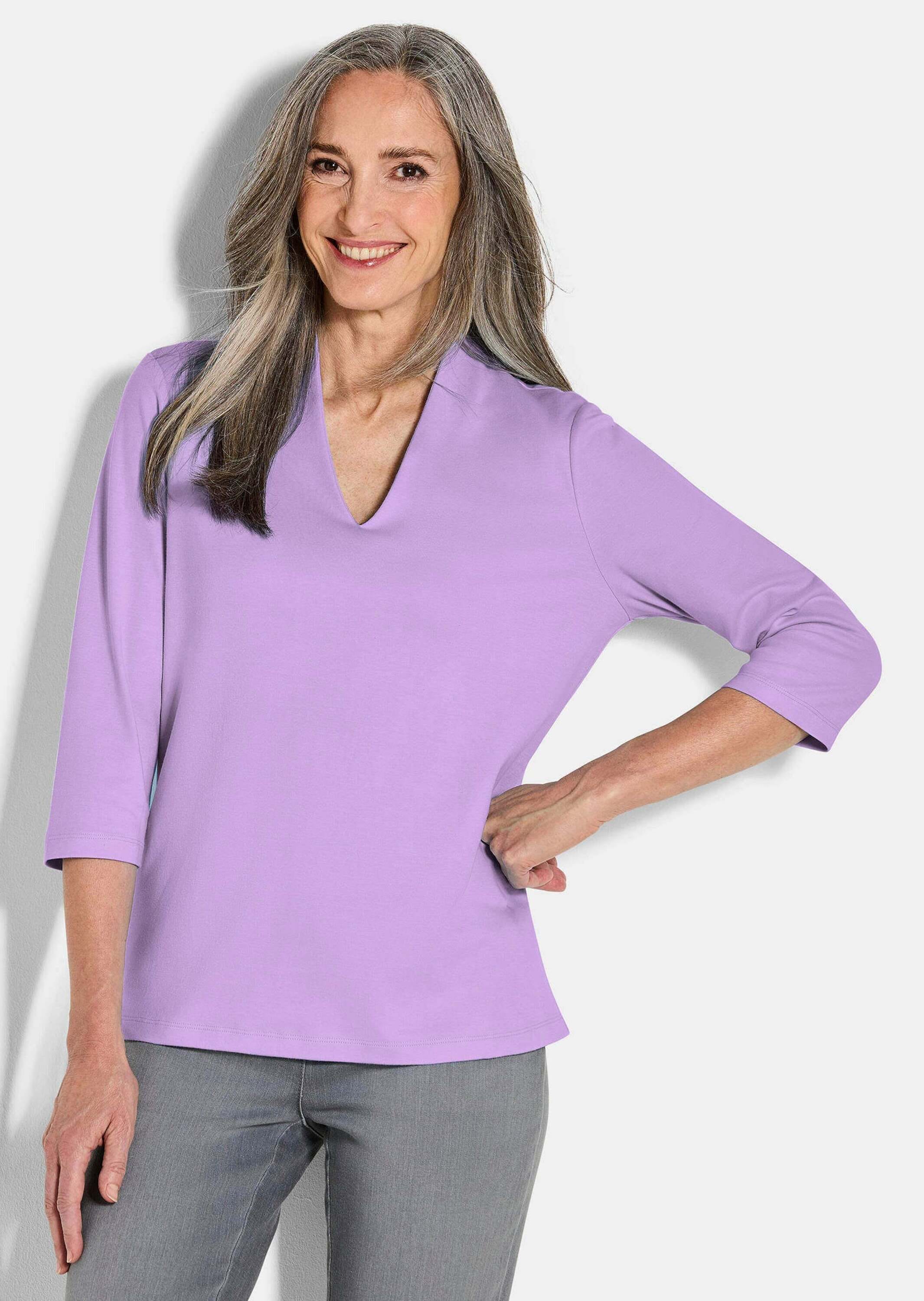 GOLDNER Kurzarmshirt »Kurzgröße Basic-Shirt aus Interlock-Jersey«