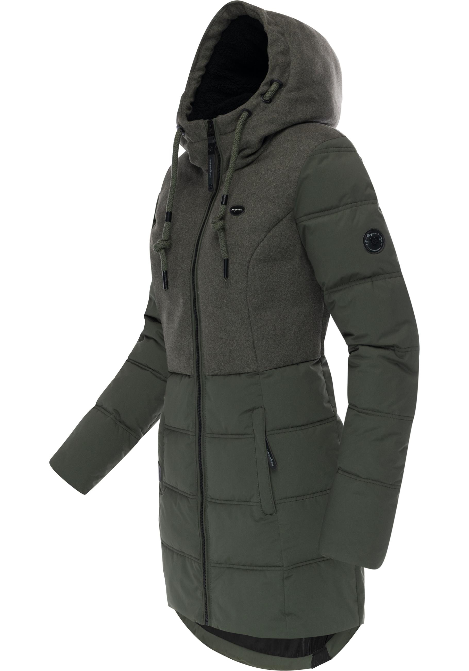 Ragwear Winterjacke »Ashani Block Intl.«, mit Kapuze, stylischer Winterparka mit gefütterter Kapuze
