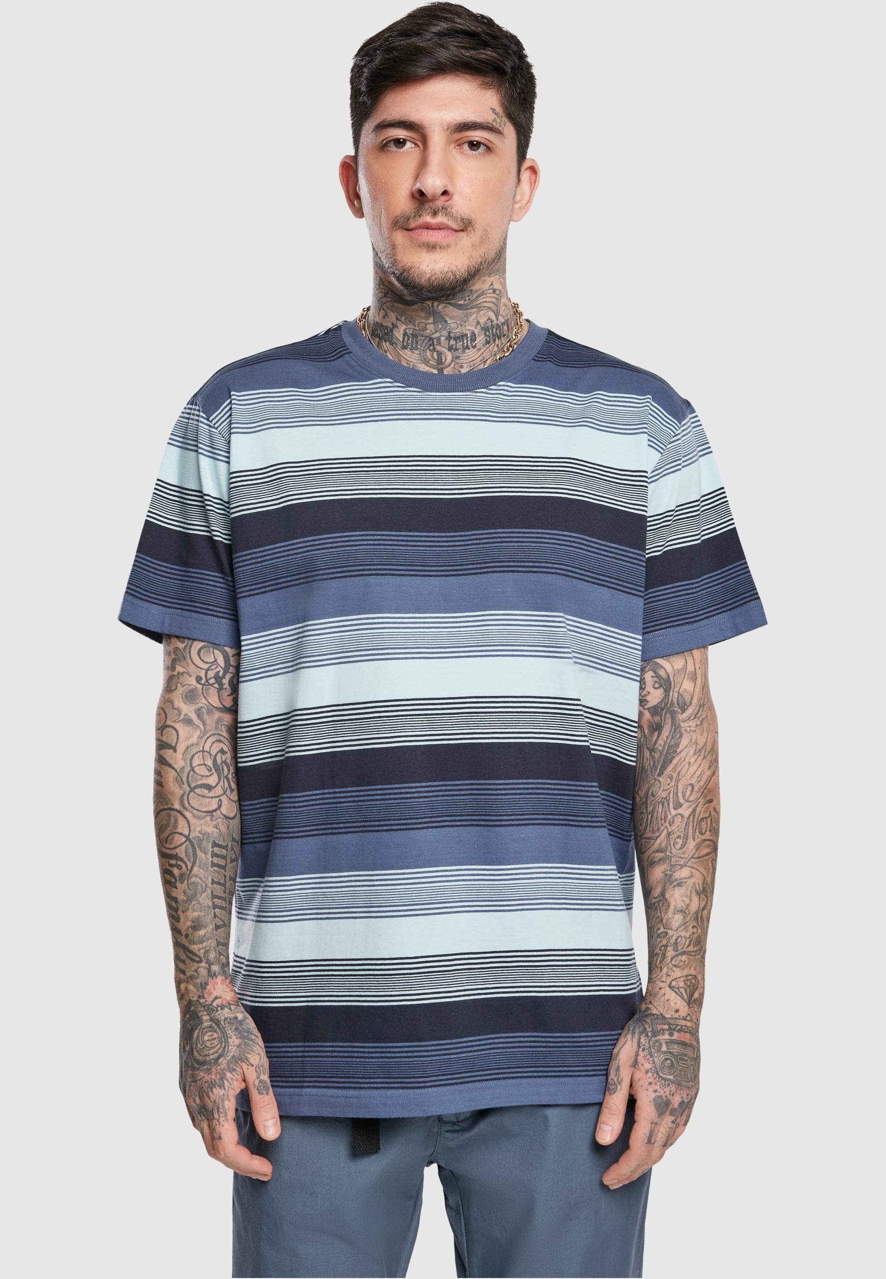 URBAN CLASSICS T-Shirt »Urban Classics Herren Yarn Dyed Sunrise Stripe Tee«, (1 tlg.)