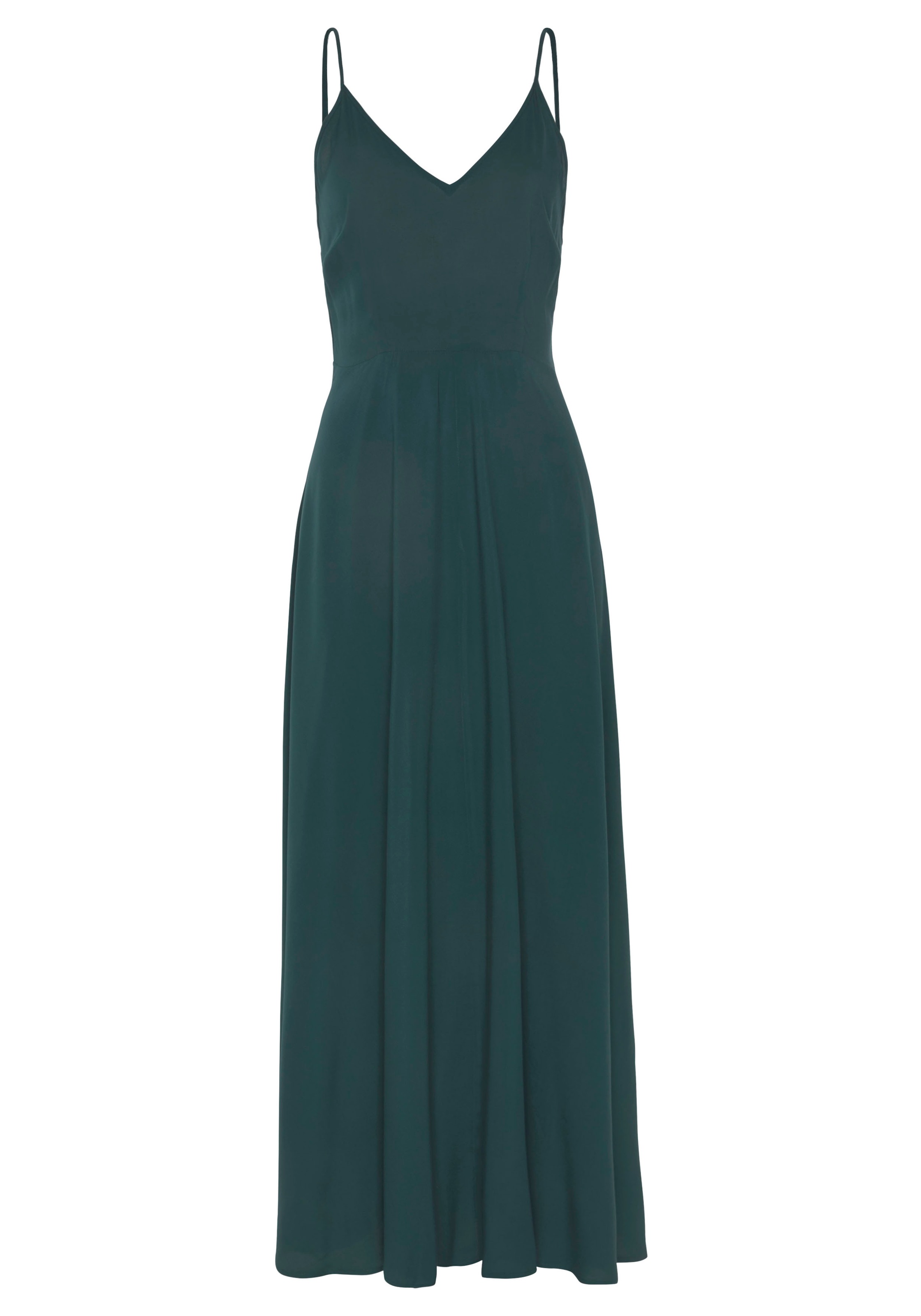 LASCANA Maxikleid "Cut-Out am Rücken aus leichter Webware" Ohne Taschen Elegantes Sommerkleid, Spaghettikleid, Viskosekleid, festlich