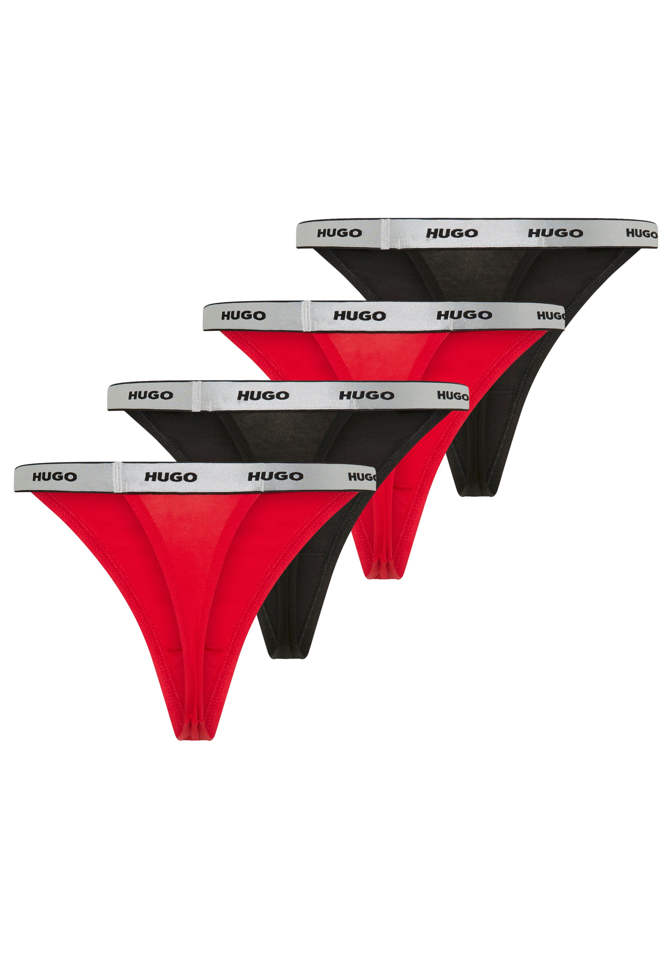 HUGO Underwear Stringtanga, 3 Stk. elastischer Bund mit Logo günstig online kaufen