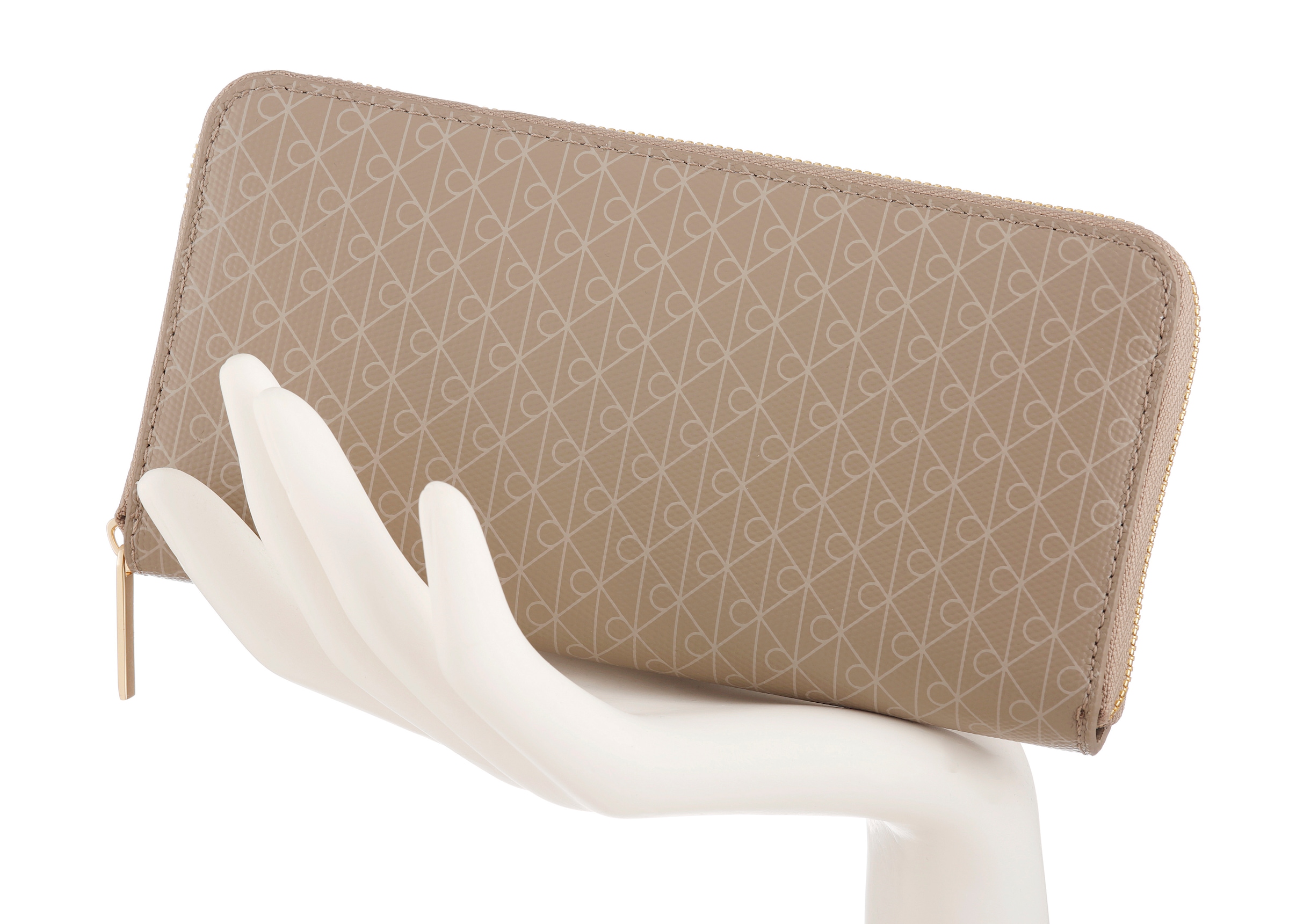 Calvin Klein Geldbörse »EMBLEM AOP LONG ZIP AROUND« Geldbeutel, Portemonnaie, Money Pocket