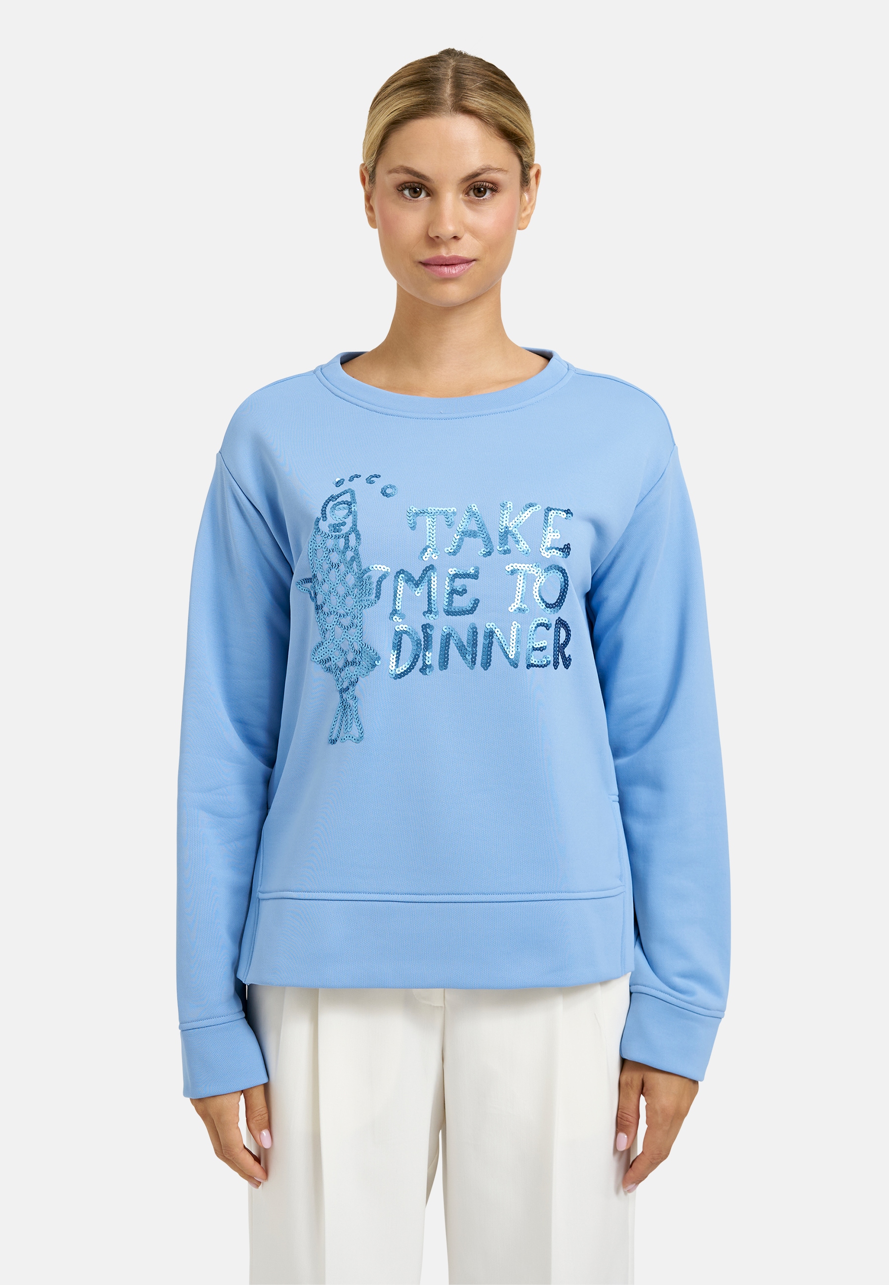 Milano Italy Sweater, mit Pailletten-Schriftzug