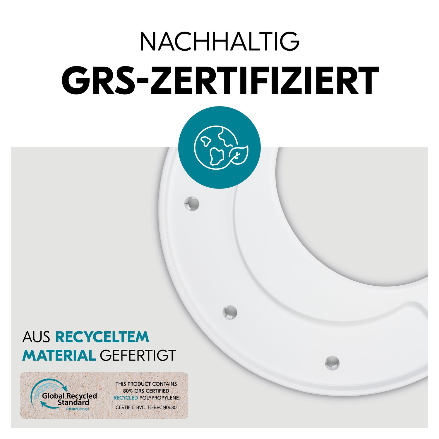 Hauck Hochstuhltablett »Alpha Play Tray, White«, aus recyceltem Material