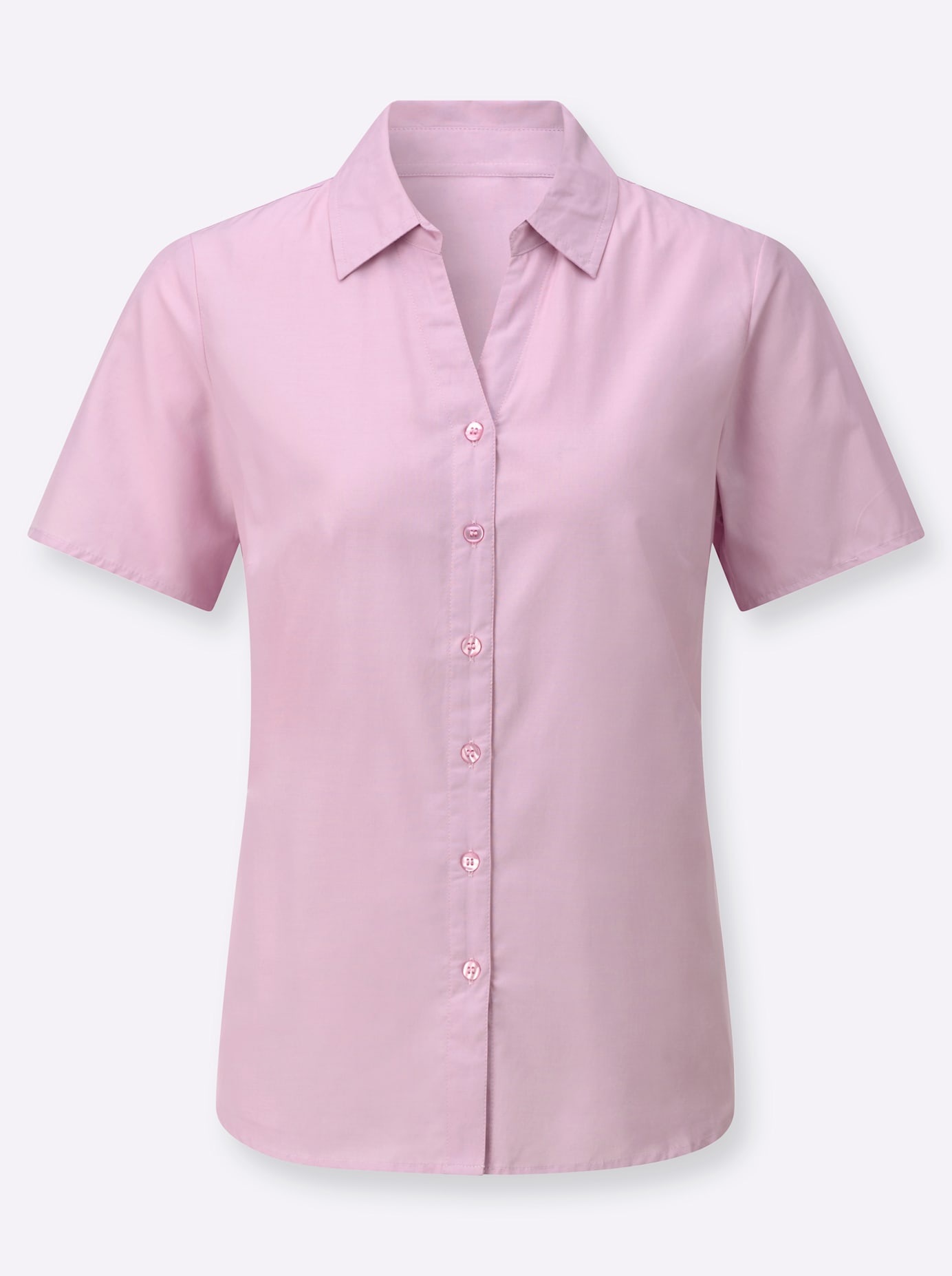 Hemdbluse CASUAL LOOKS, Damen, Gr. 38, rosé, 50% Baumwolle, 50% Polyester, unifarben, Blusen Hemdbluse 2