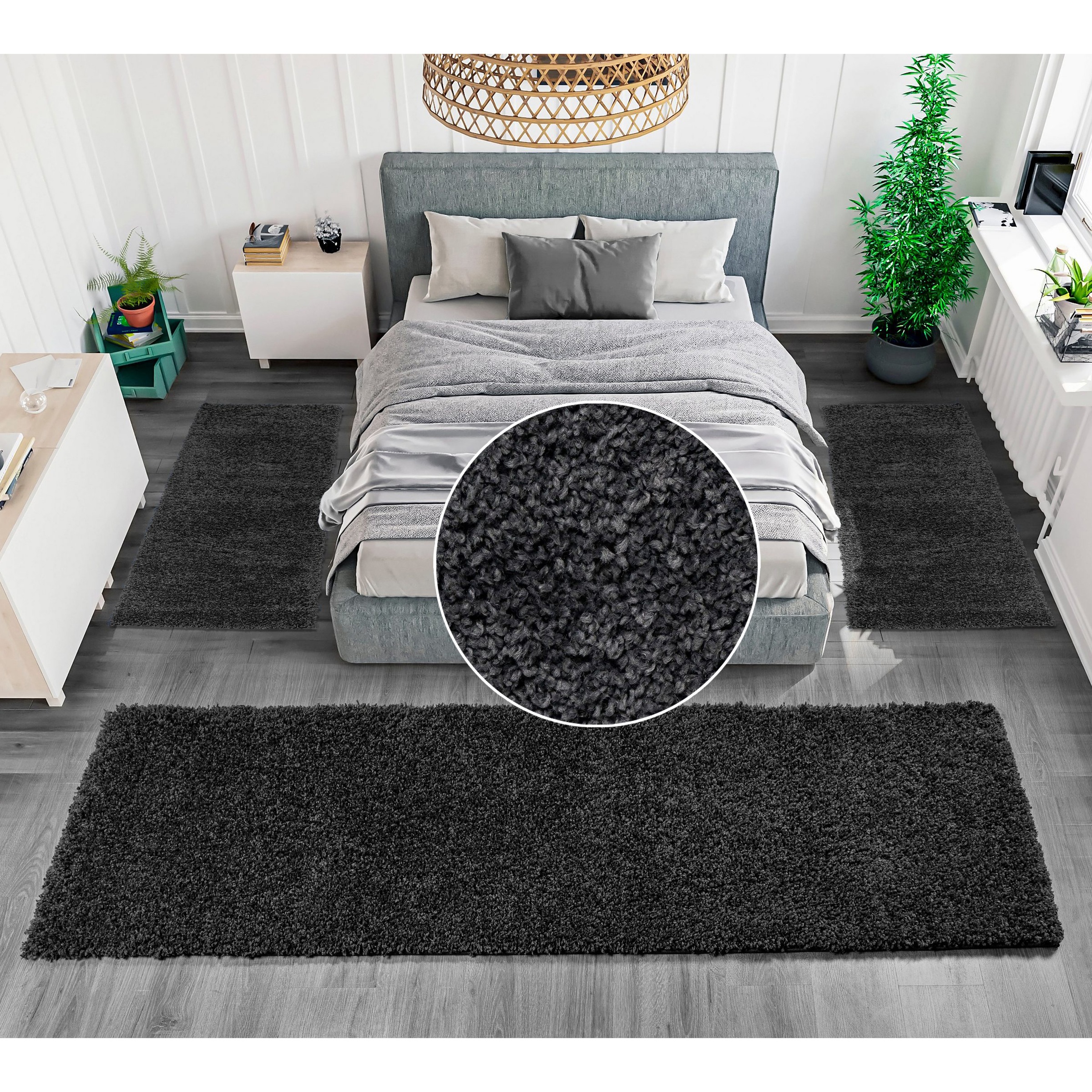 my home Bettumrandung "Shaggy 30" Höhe 30 mm 3 Stk. tlg. gewebt, 2- oder 3- günstig online kaufen